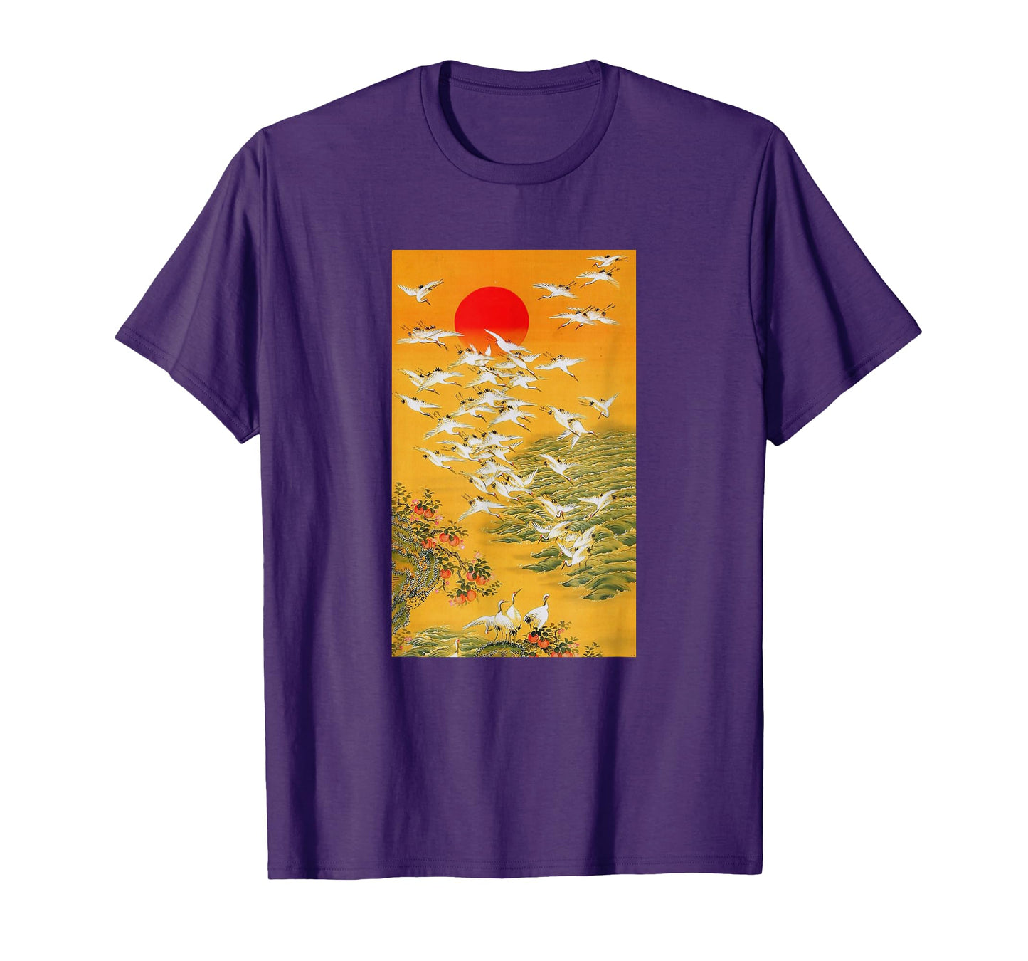 Japanese Crane T-Shirt Vintage Hokusai Woodblock T-Shirt