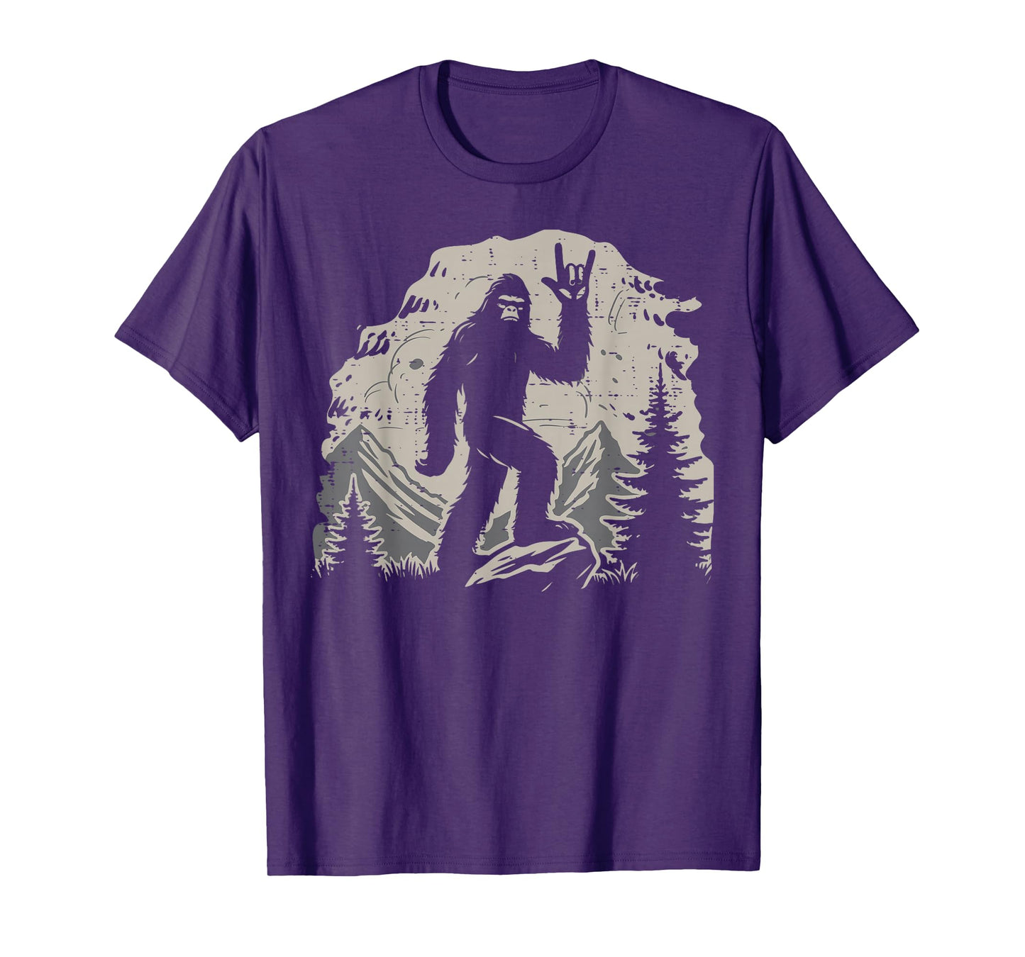 Bigfoot Rock Hand Cool Sasquatch Rocker Men Boys Kids Women T-Shirt