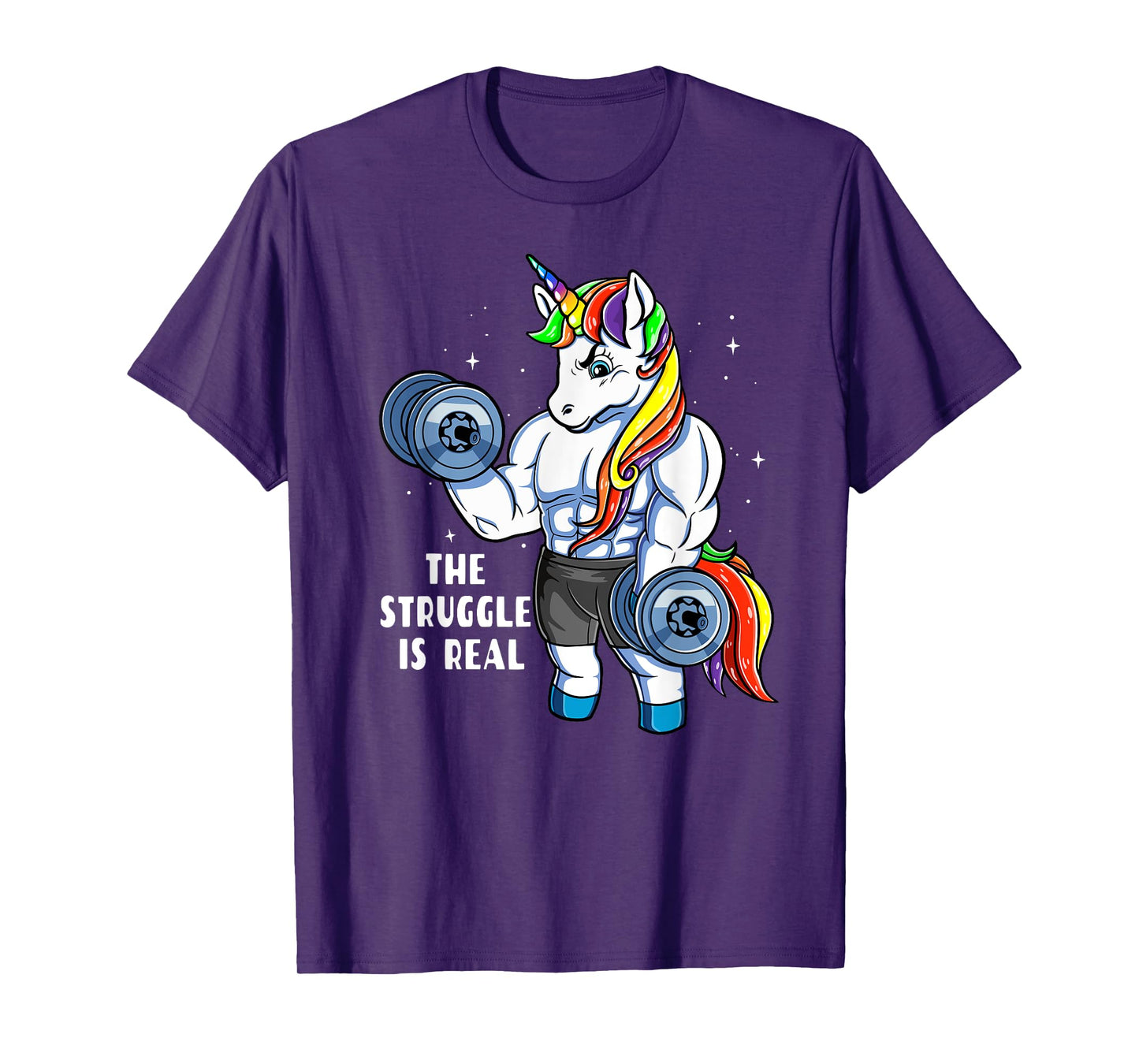 Unicorn Weightlifting T shirt - Rainbow Unicorn Gym Women T-Shirt