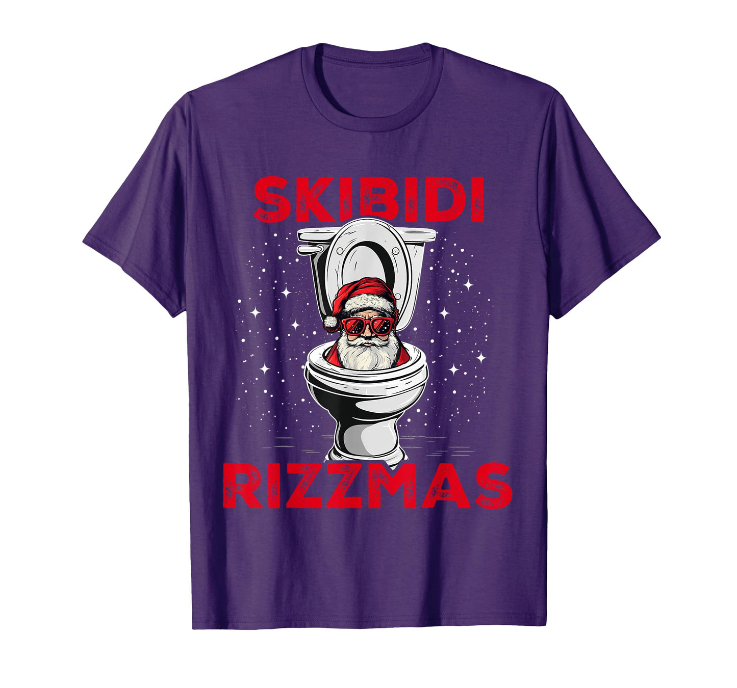Skibidi Rizzmas Funny Santa Toilet White Elephant Christmas T-Shirt
