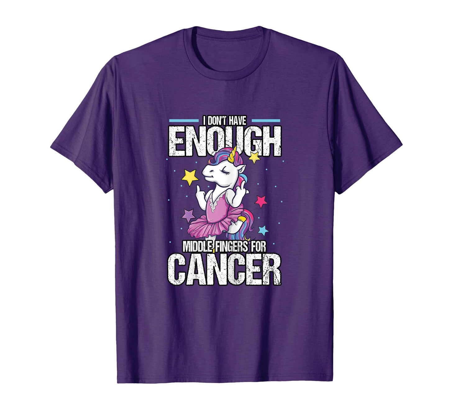 Funny I Don't Have Enough Middle Fingers For Cancer Unicorn T-Shirt