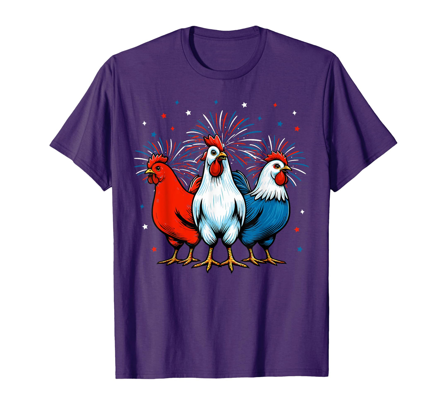 Funny 4th Of July Chickens Lover USA Flag Patriotic Chicken T-Shirt