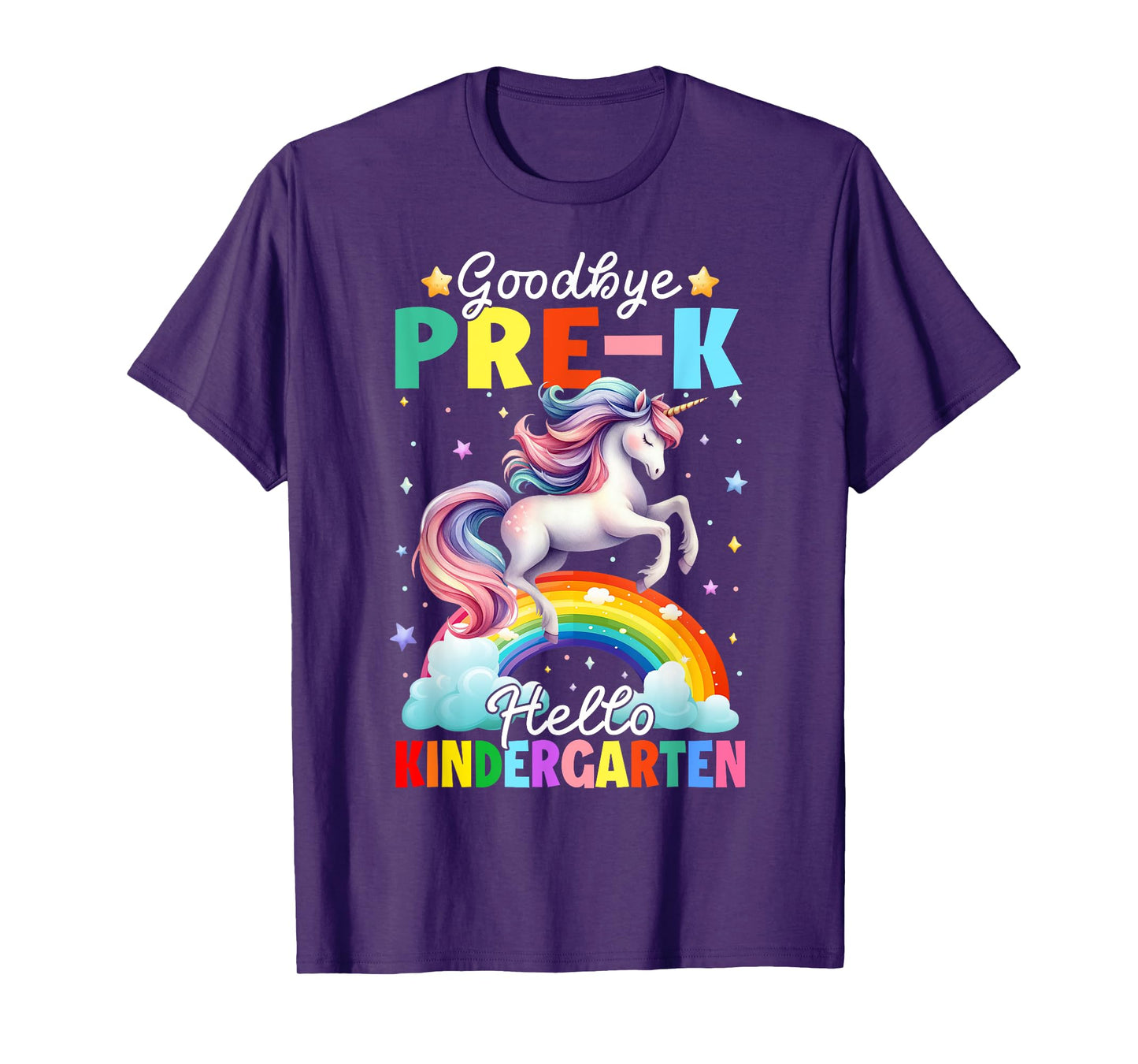 Kids Goodbye Pre-K Hello Kindergarten Unicorn Graduation T-Shirt