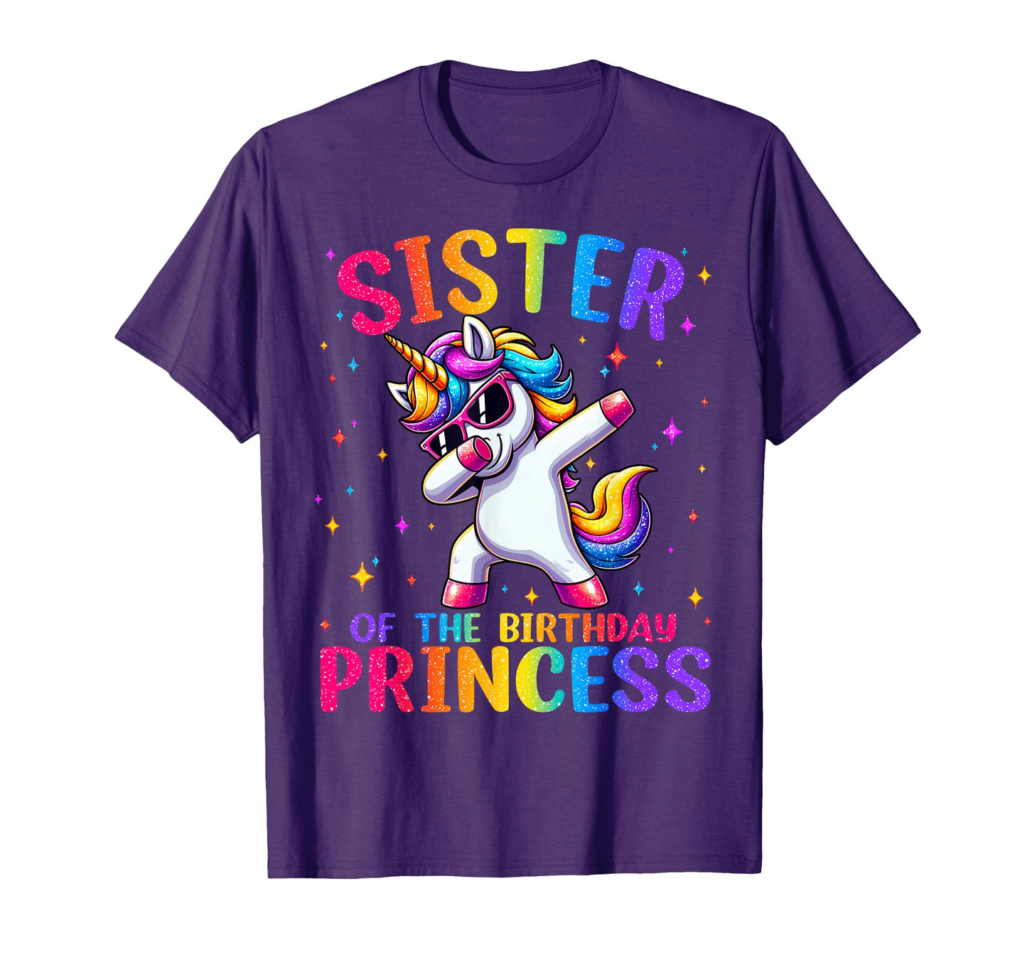 Sister of The Birthday Princess Matching Family Unicorn Girl T-Shirt