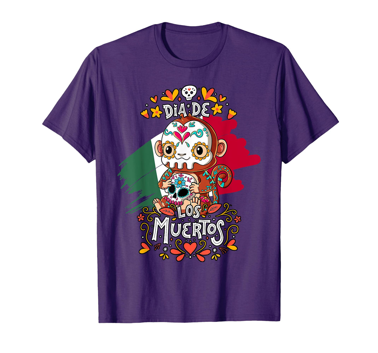 Dia De Los Muertos Monkey T-Shirt