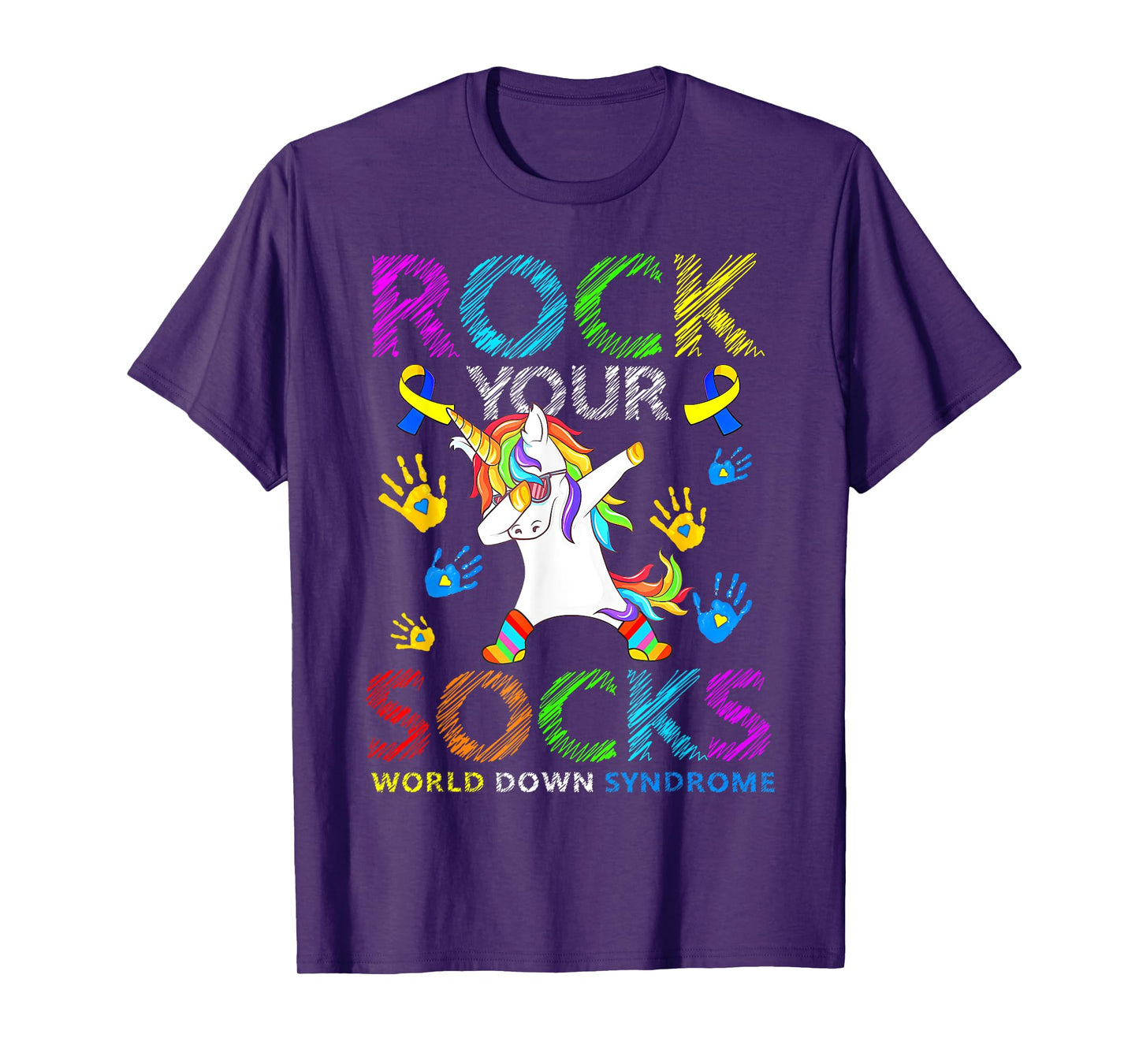 Unicorn Rock Your Socks World Down Syndrome Awareness T-Shirt