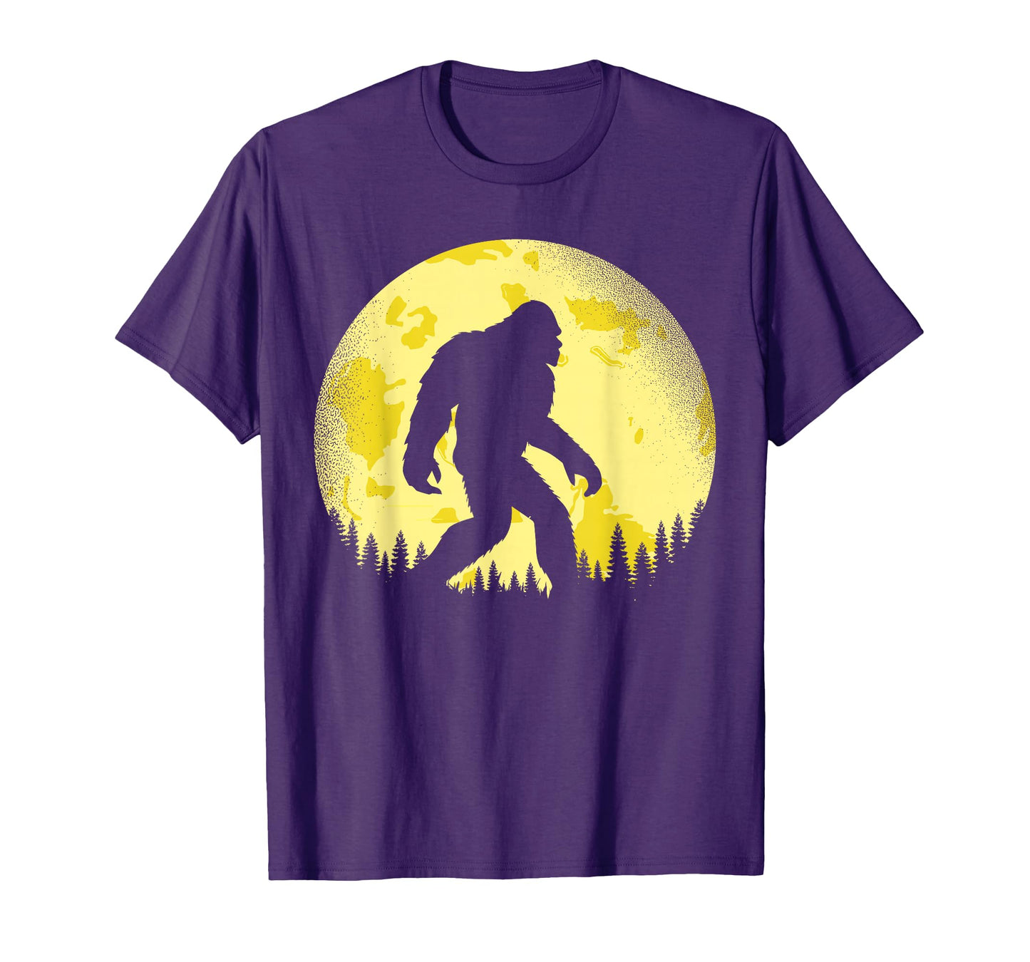 Retro Bigfoot Believer Night Moon Sasquatch Hide And Seek T-Shirt