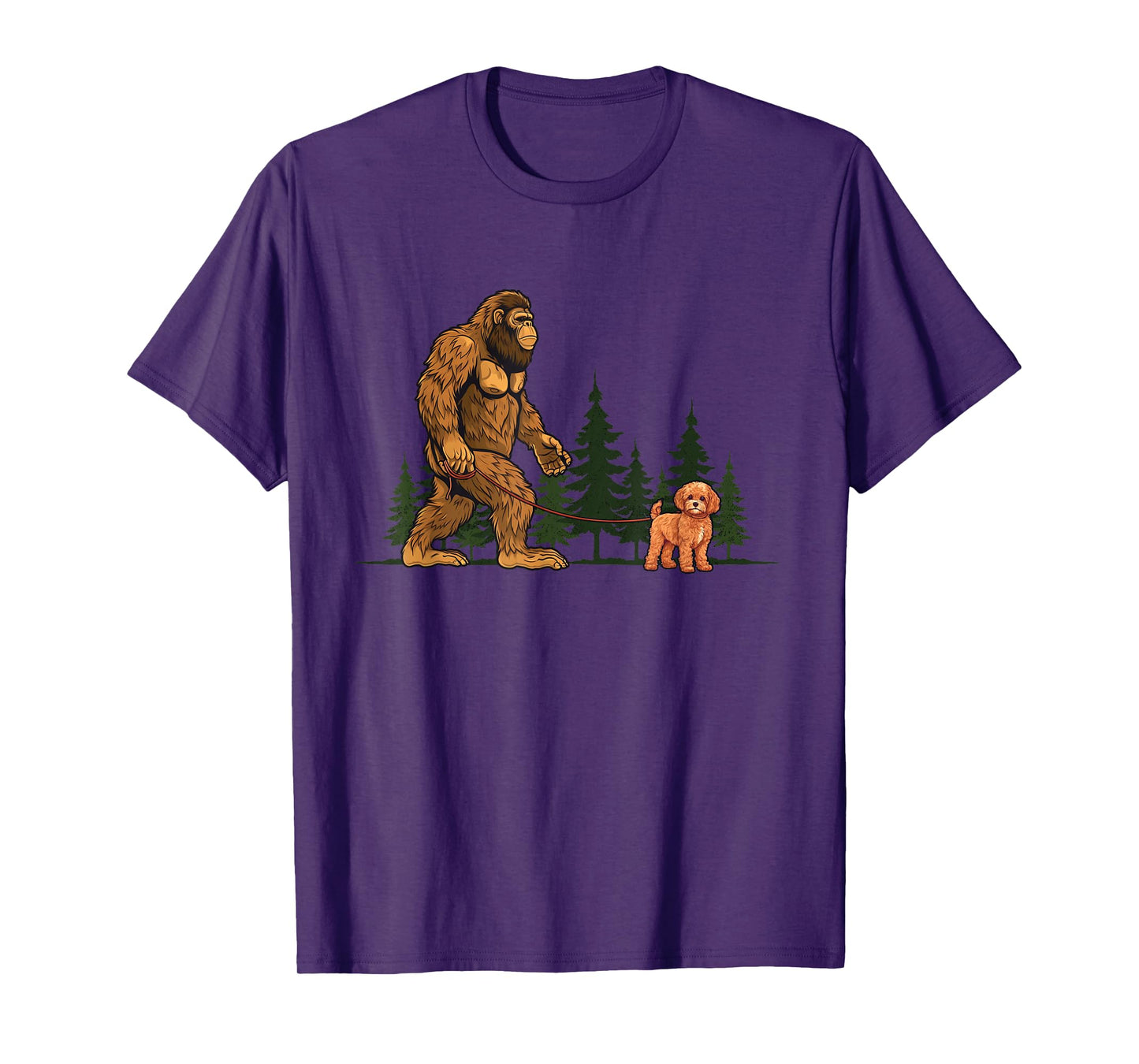 Funny Cavapoo Bigfoot Dog Walking Dog Mom Dad Kids T-Shirt