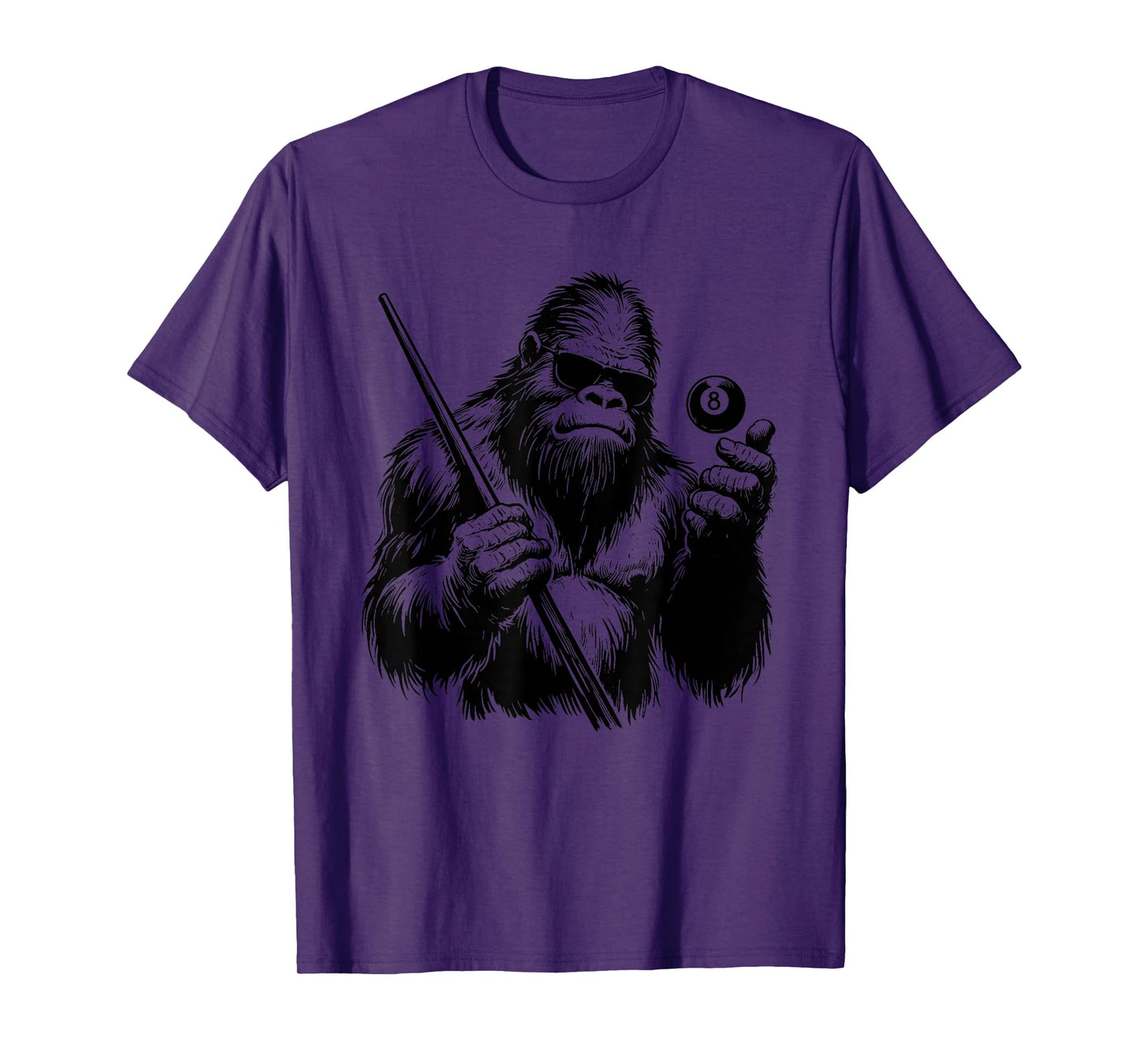 Bigfoot Billiards Player - Funny Sasquatch Billiards Lover T-Shirt