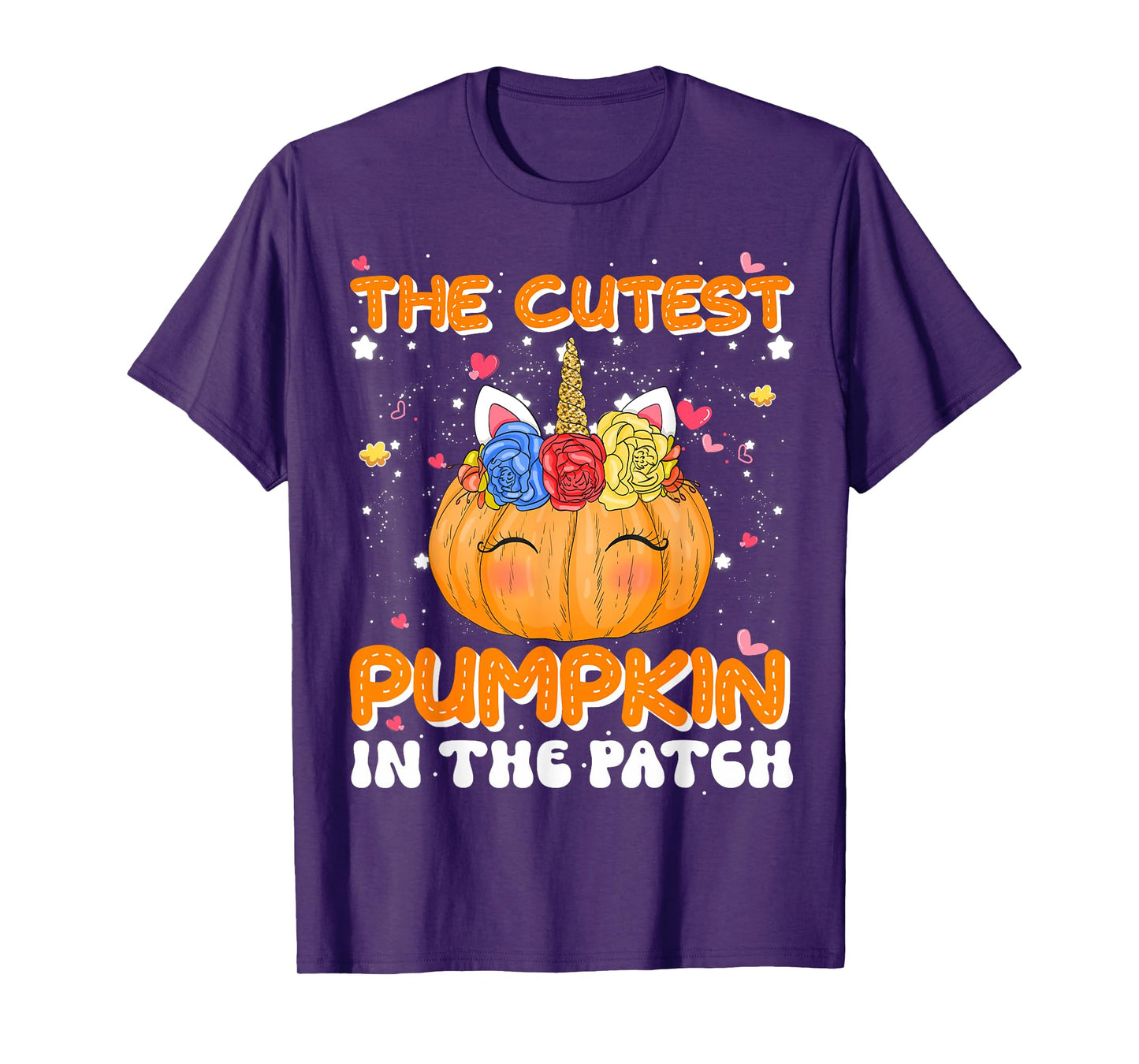 The Cutest Pumpkin In The Patch Unicorn Pumpkin Halloween T-Shirt