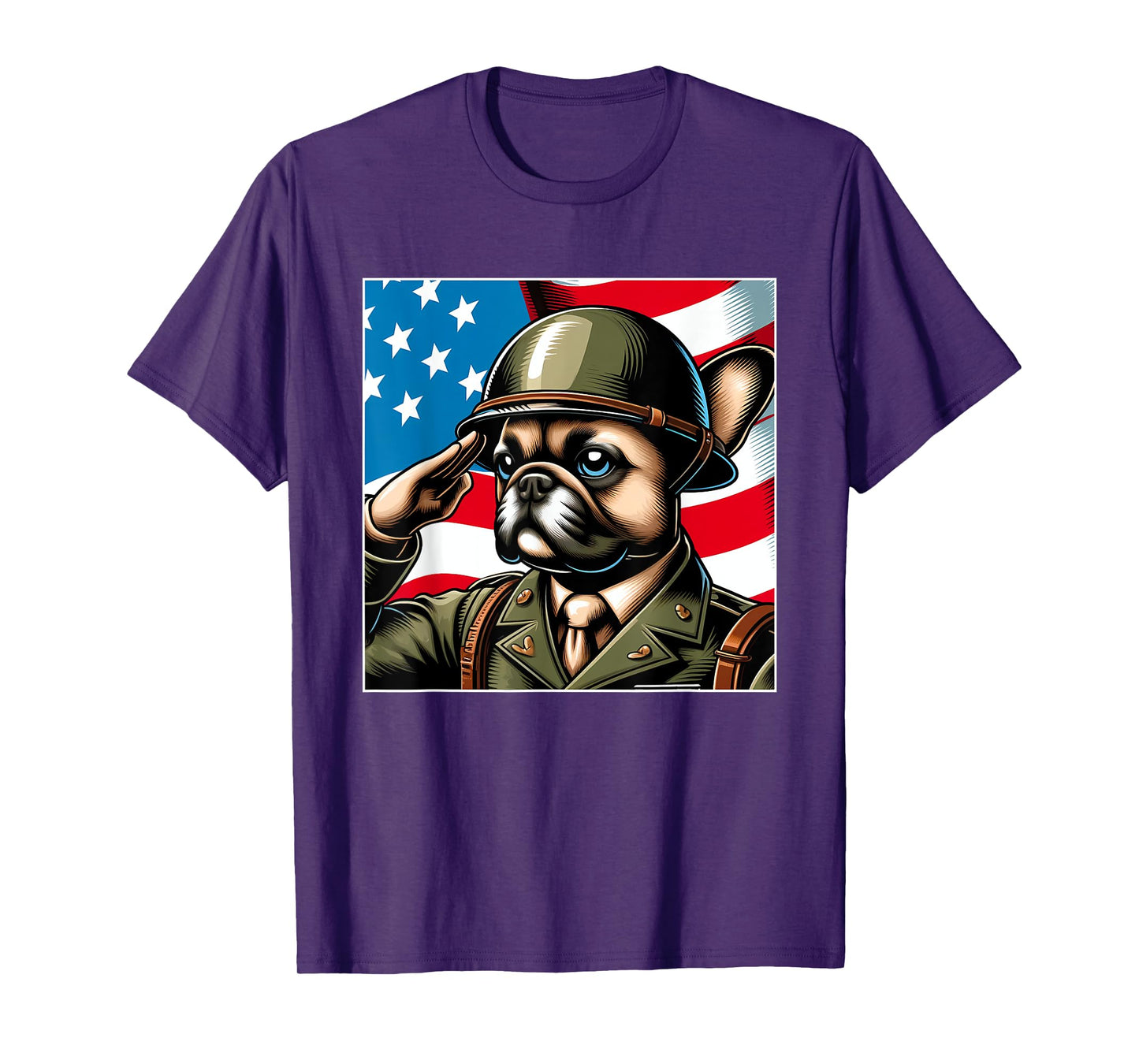 4th Of July US Flag Salute French Bulldog T-Shirt for Women Men