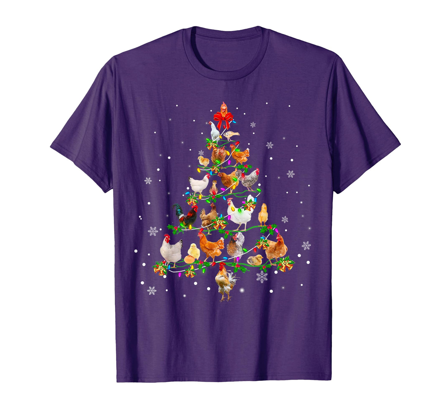 Chicken Christmas Tree Ornament Decor Xmas T-Shirt