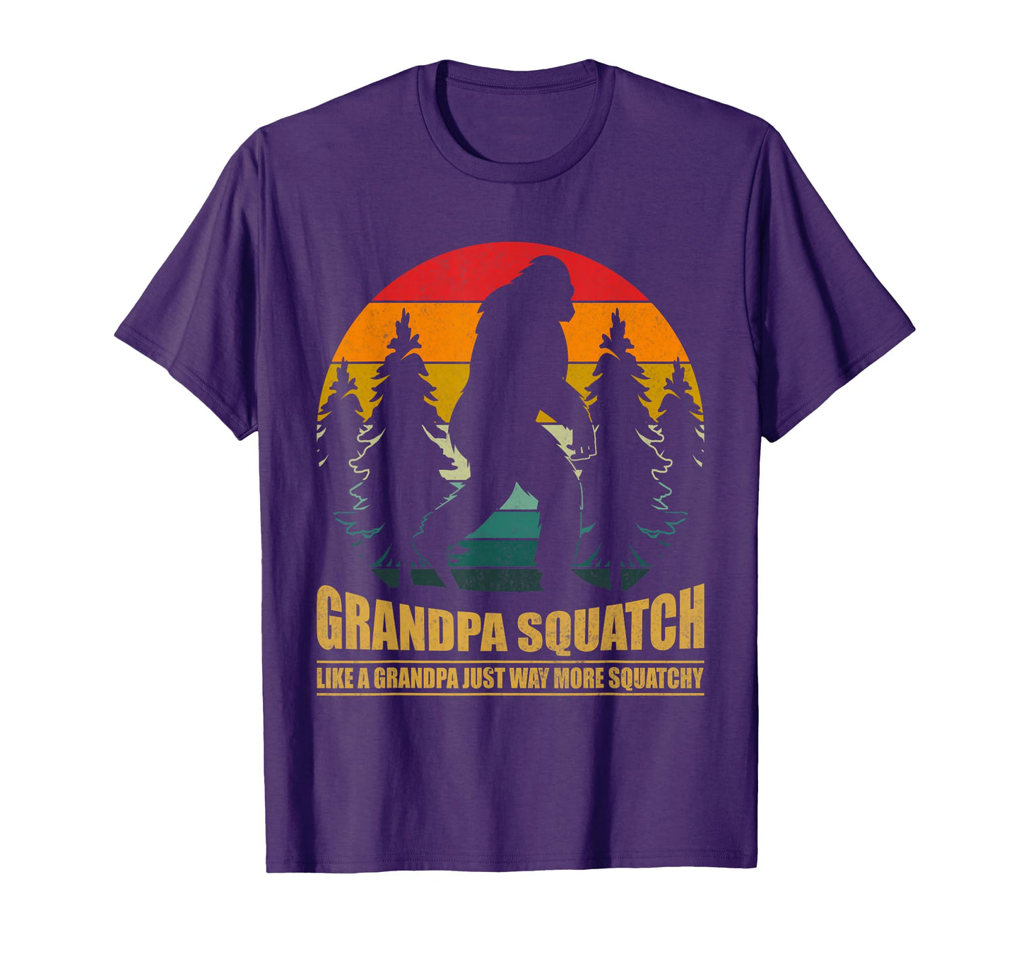 Bigfoot Grandpa Squatch Retro Funny Sasquatch Father’s Day T-Shirt