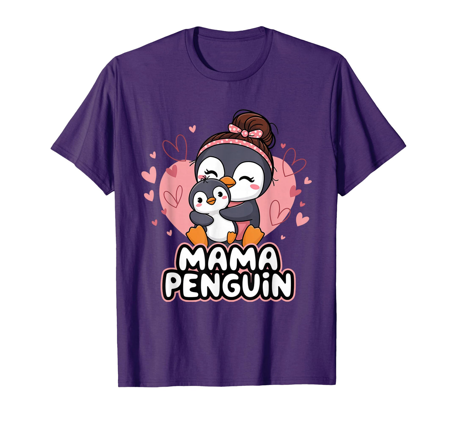 Cute Mama Penguin Holding Baby Animal Mother's Day T-Shirt