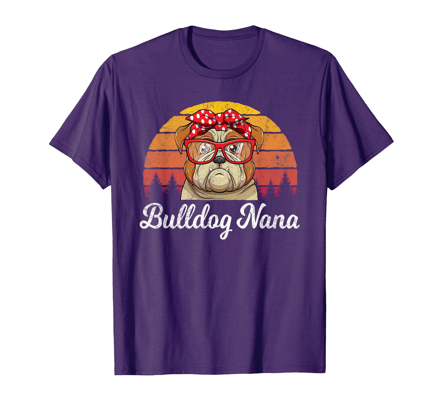 Retro Style English Bulldog Nana Dogs Lover Funny Grandma T-Shirt