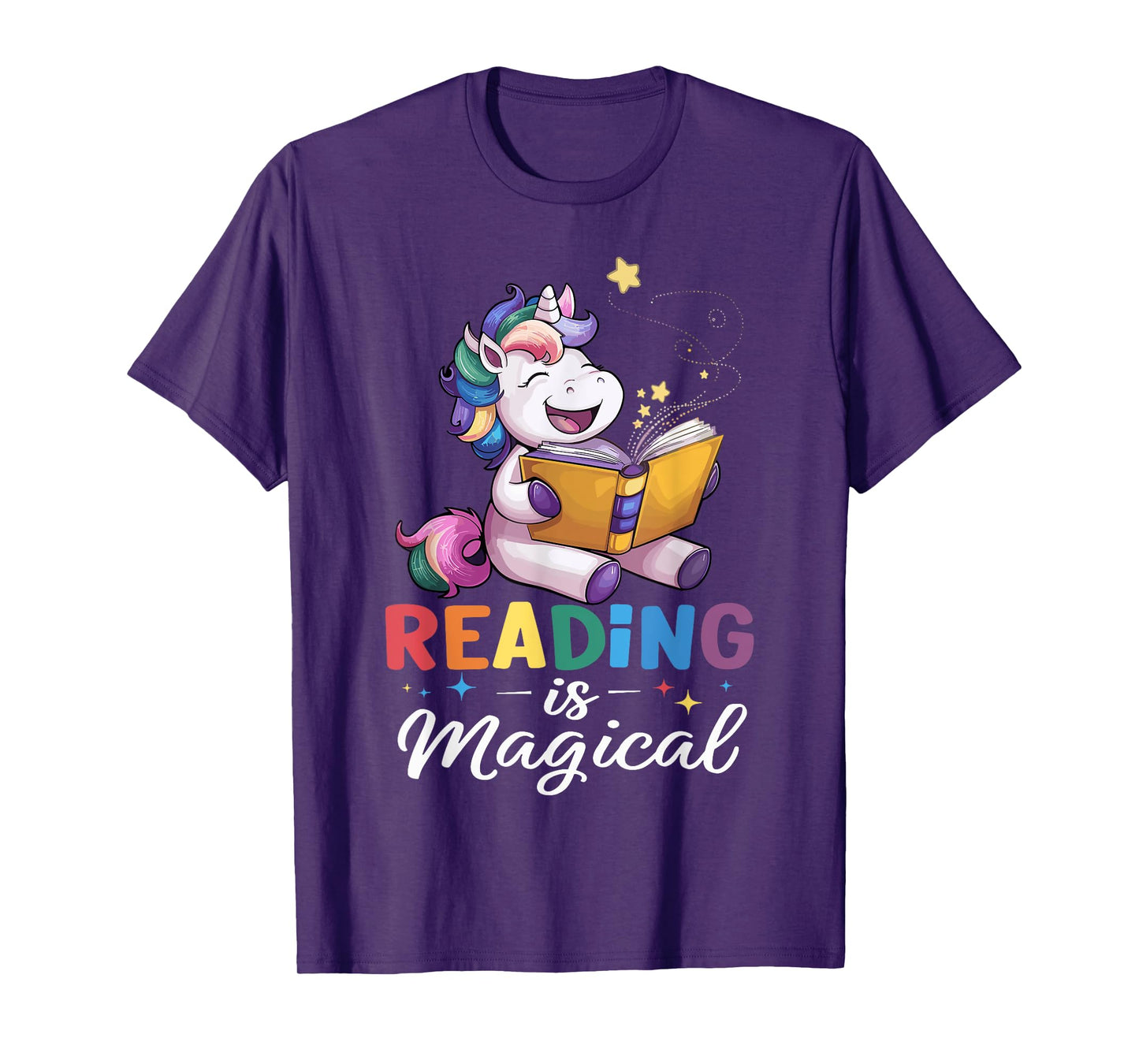 Unicorn Reading Is Magical Book Teacher Men Women Girls Kids T-Shirt