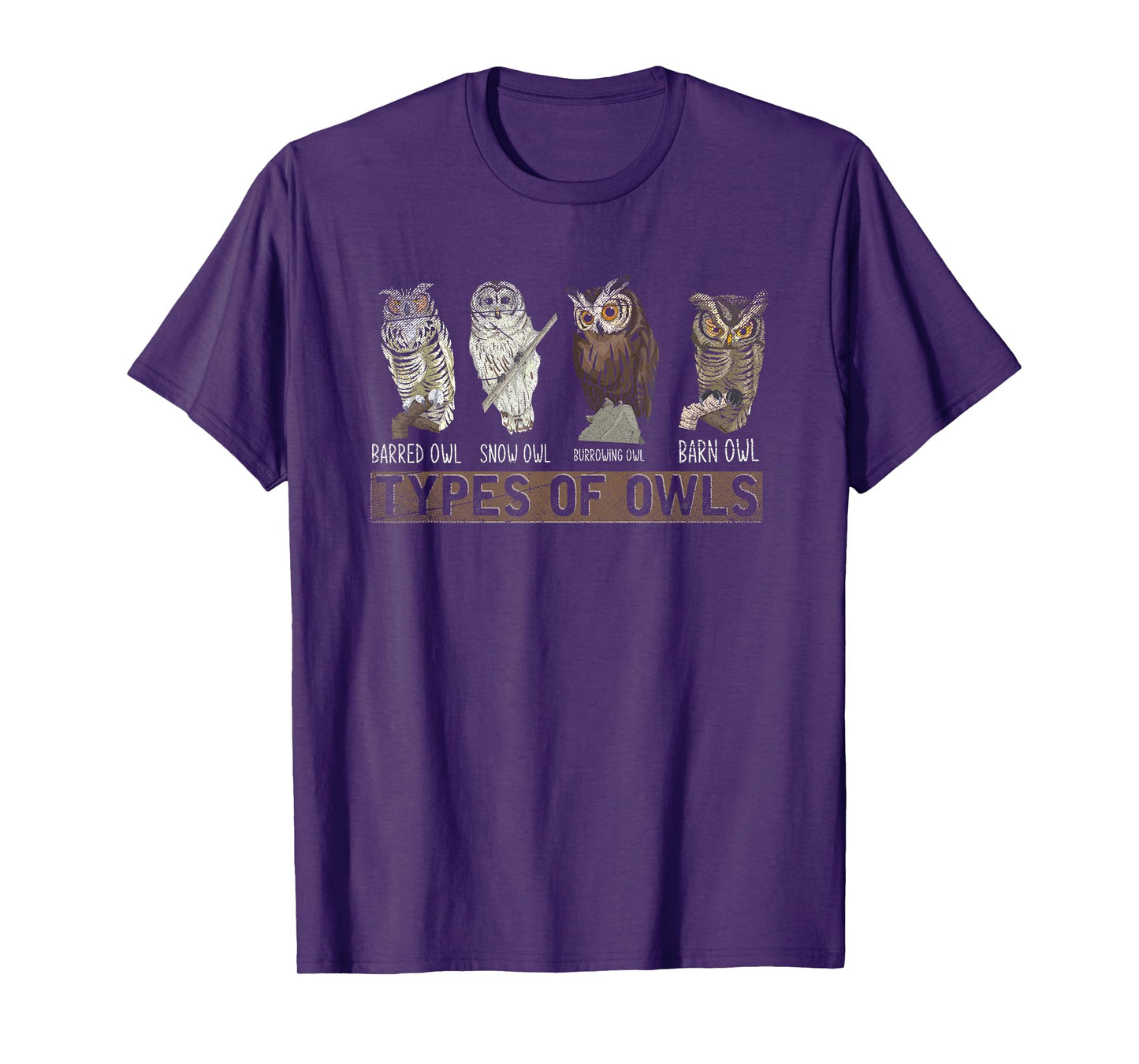 Funny Forest Bird Wildlife Animal Lover Gift Types Of Owl T-Shirt