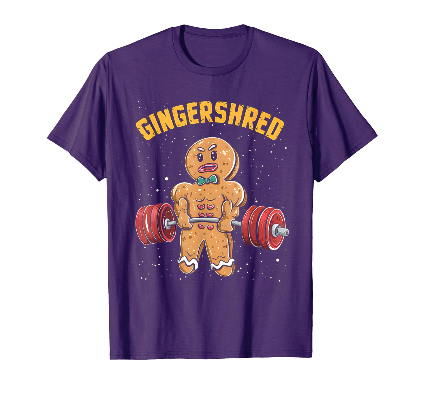 Gingershred Funny Gingerbread Man Gym Bodybuilding Christmas T-Shirt