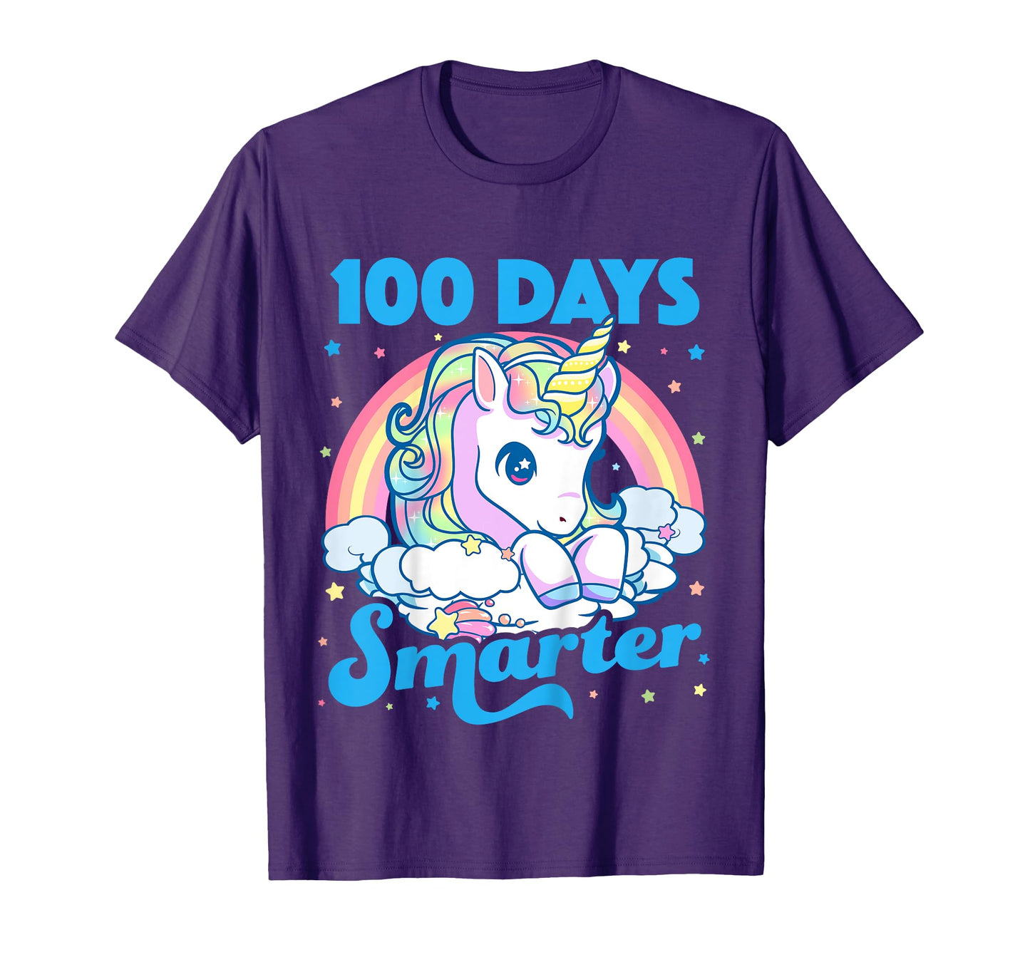 Kids 100 Days Smarter Unicorn Girls Teacher 100th Day of School T-Shirt