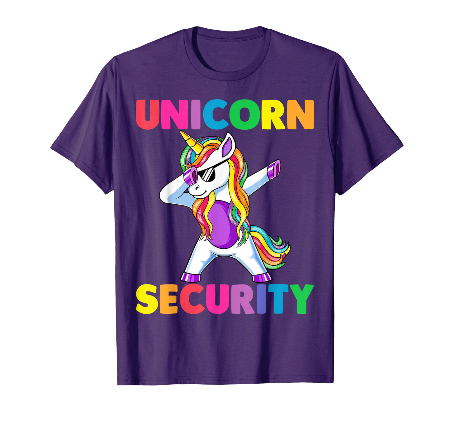 Halloween Dad Mom Daughter Adult Costume, Unicorn Security T-Shirt