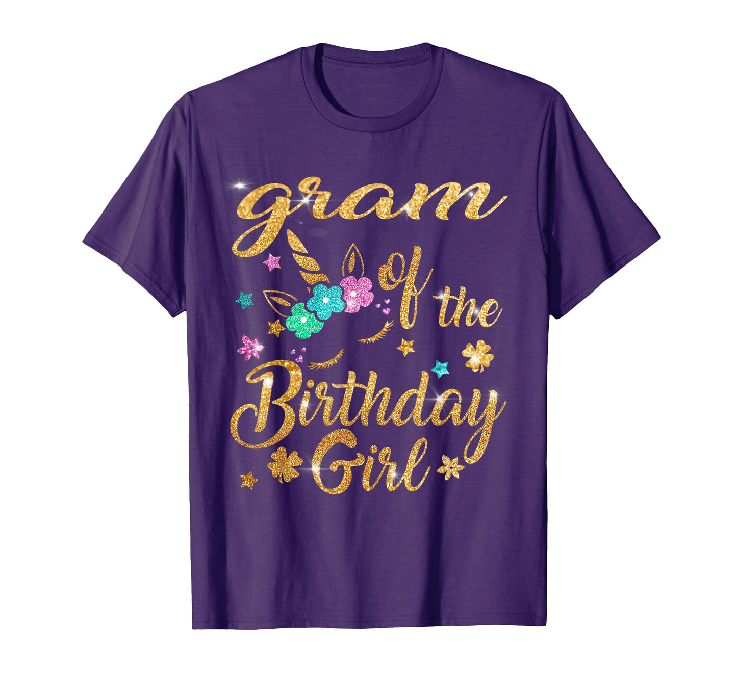 Gram of The Birthday Girl Unicorn Grandma T-Shirt