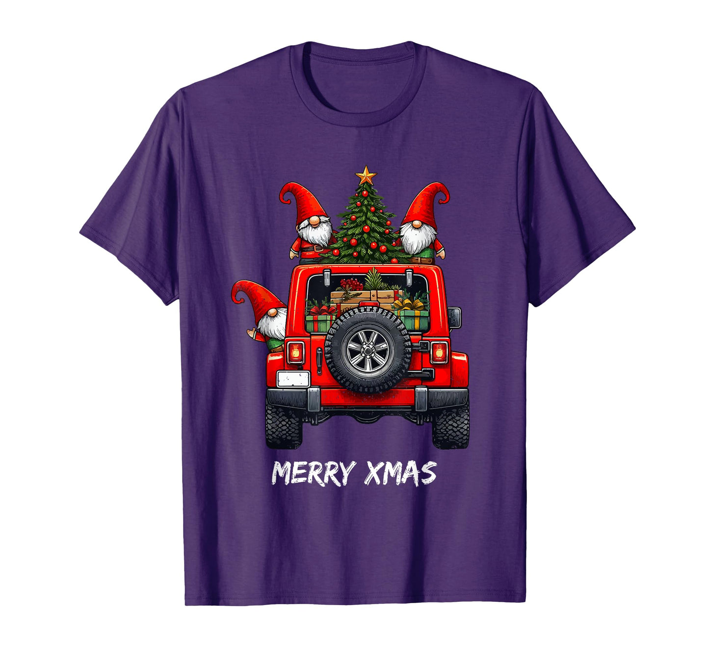 Christmas Tree On Car X-Mas Winter Holiday Men Women Kids T-Shirt
