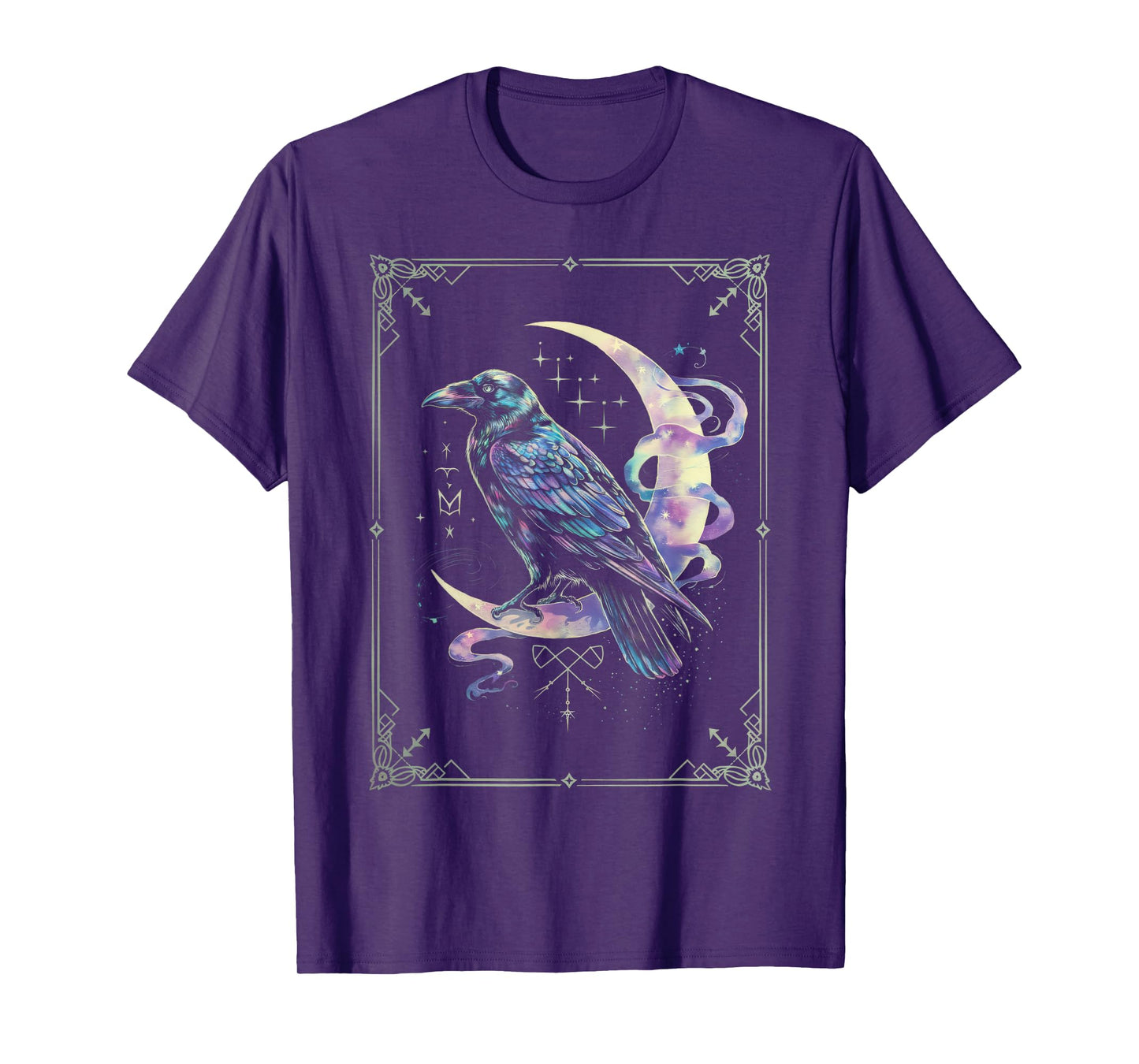 Raven Crow Dark Bird Witchcraft Omens Midnight T-Shirt