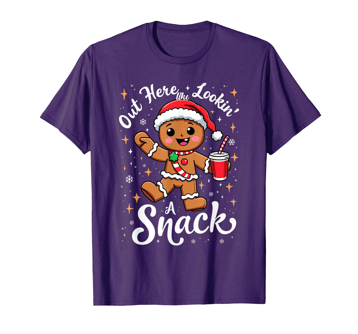 out here looking like a snack christmas funny BouJee Xmas T-Shirt