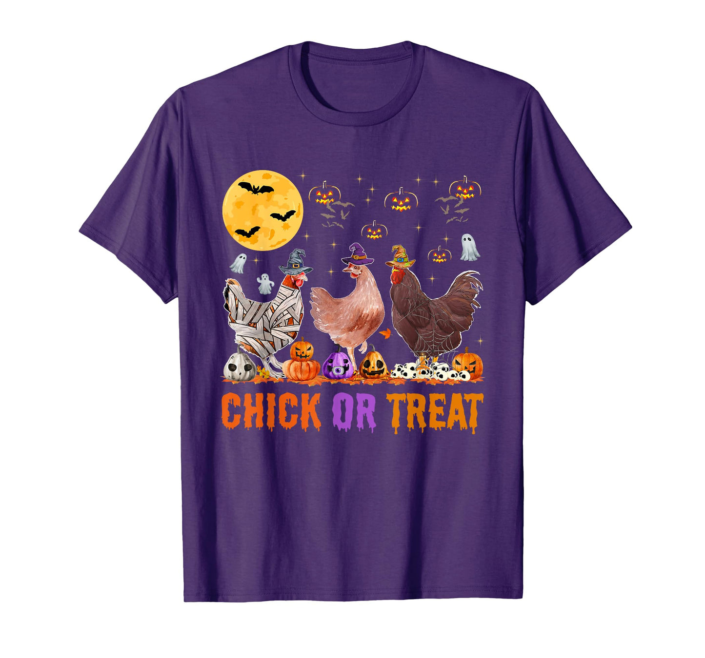 Fall Halloween Chicken Pumpkin Chick Or Treat Spooky T-Shirt