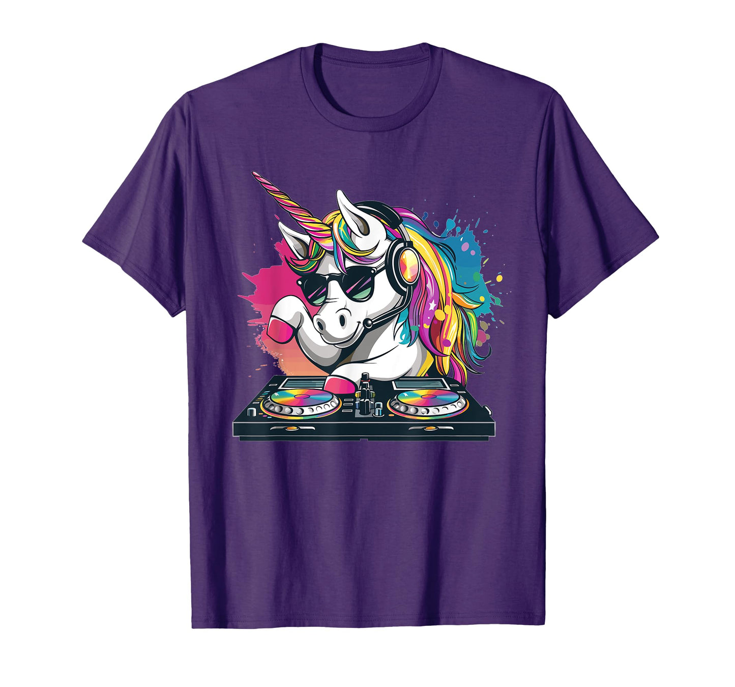 Cartoon Unicorn DJ T-Shirt