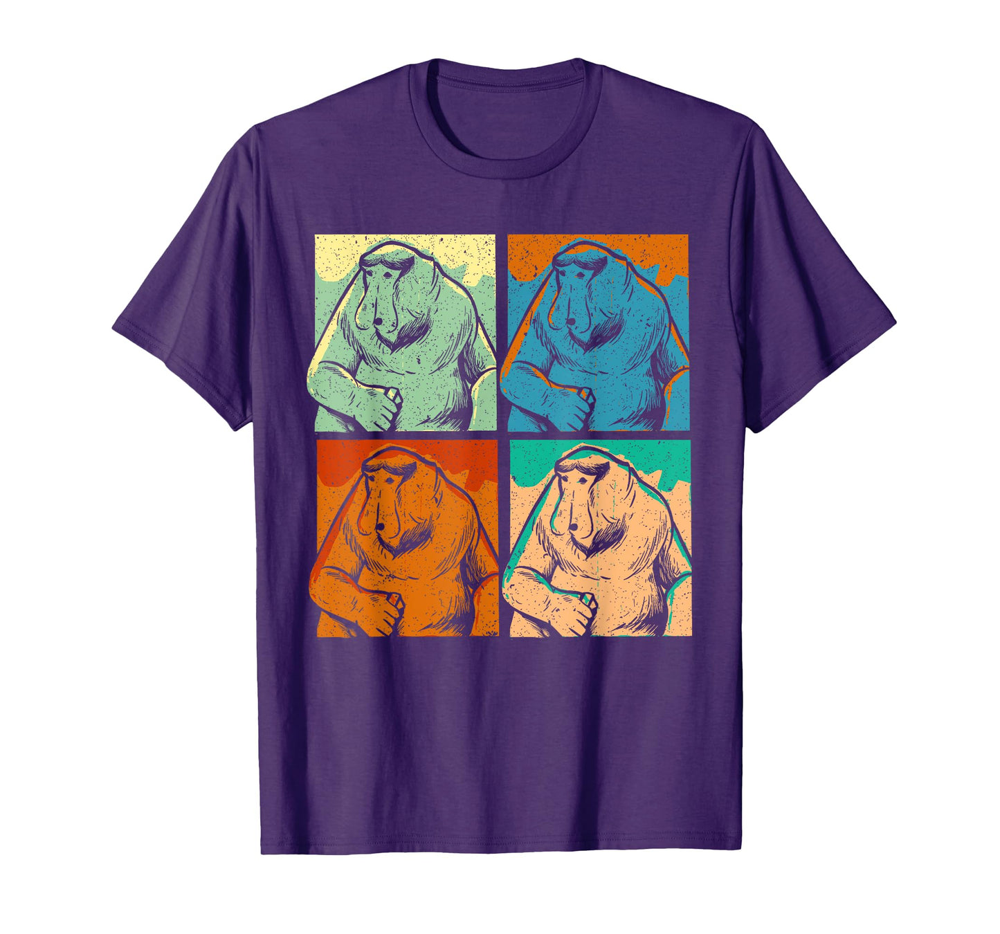 Retro Proboscis Monkey Ape Wildlife Zookeeper T-Shirt
