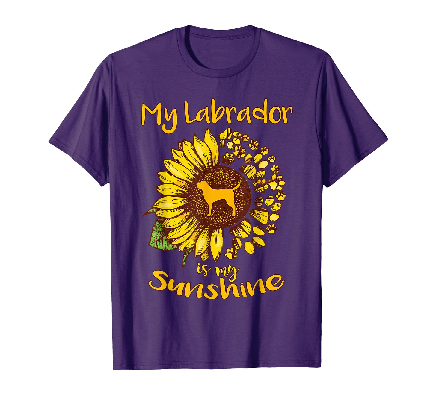 Labrador Retriever Dog My Sunshine Sunflower Dog Paw Puppy Men Women Kids T-Shirt