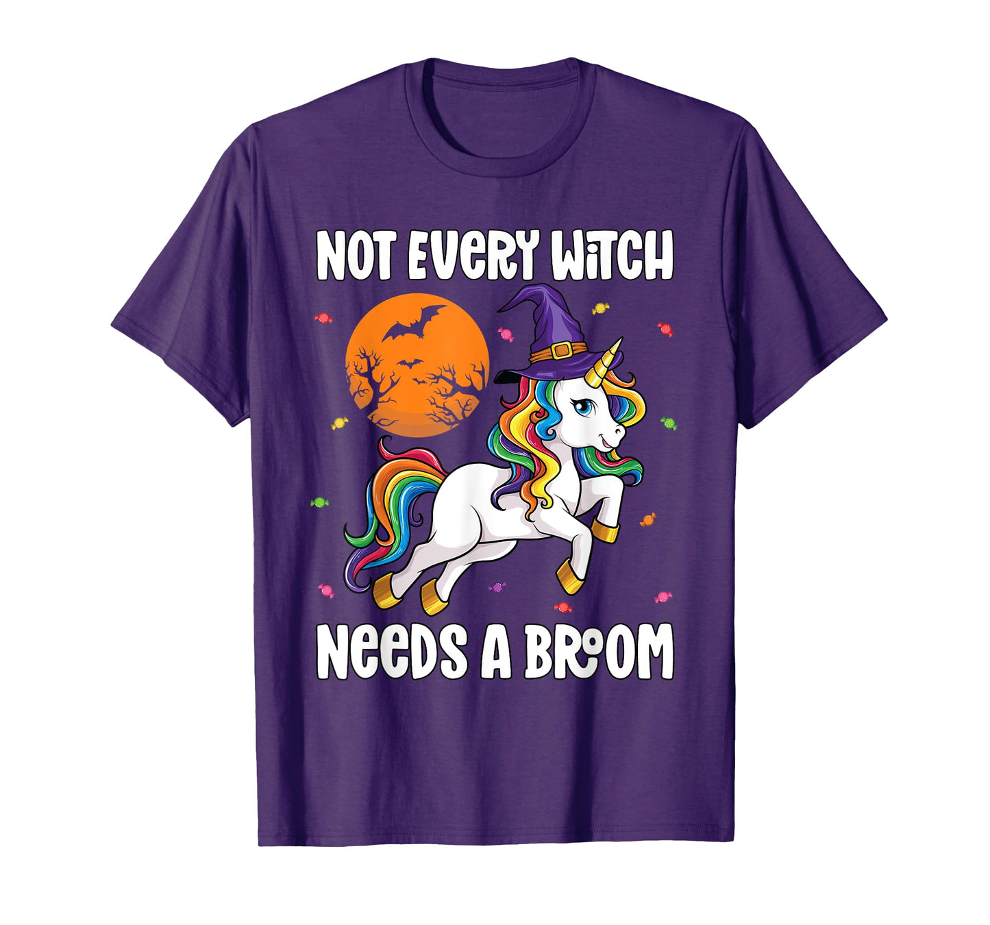 Halloween Unicorn Shirt Girls Women Witchy Unicorn Halloween T-Shirt