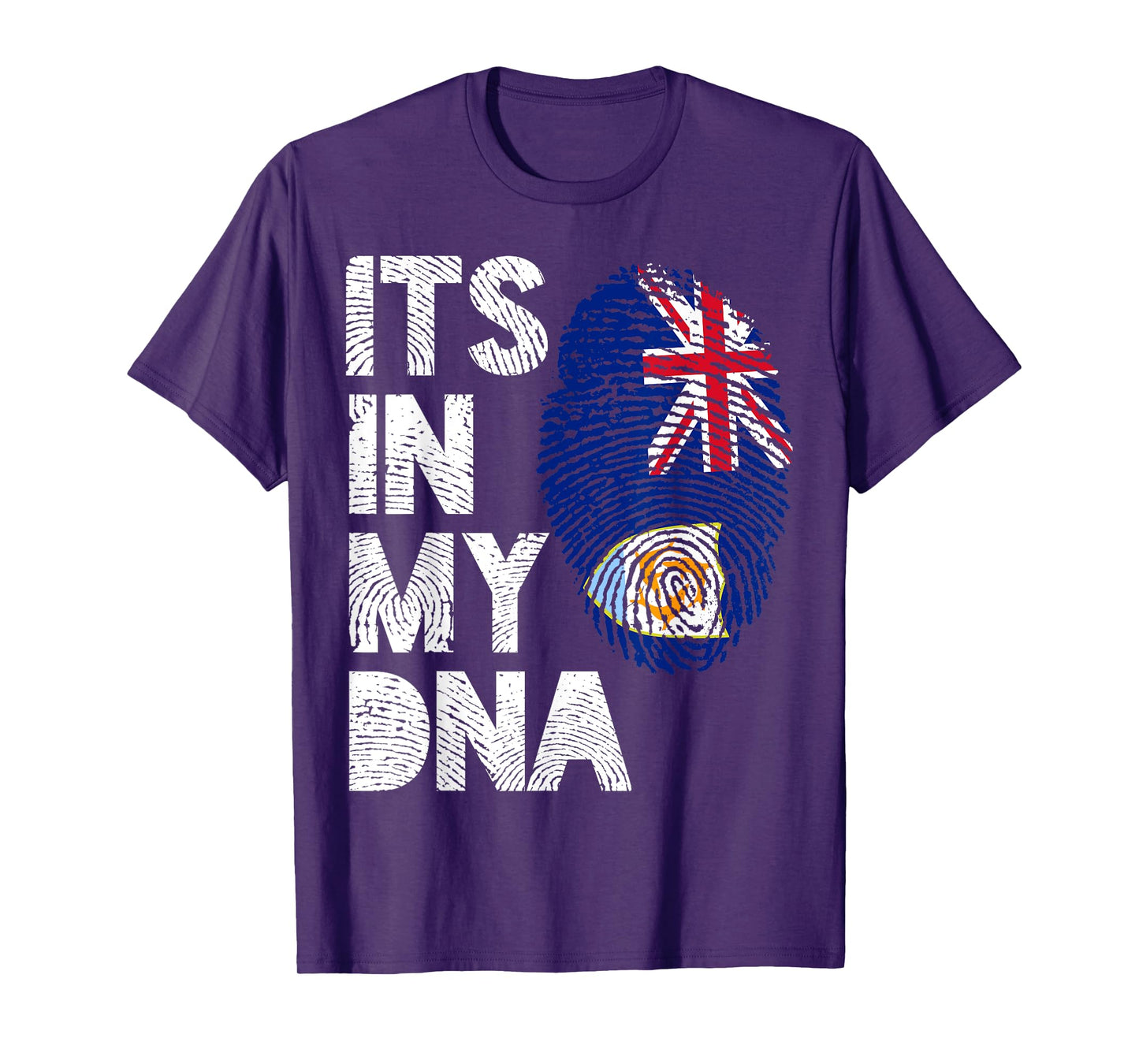 Its In My DNA Anguilla Flag Pride Fingerprint T-Shirt