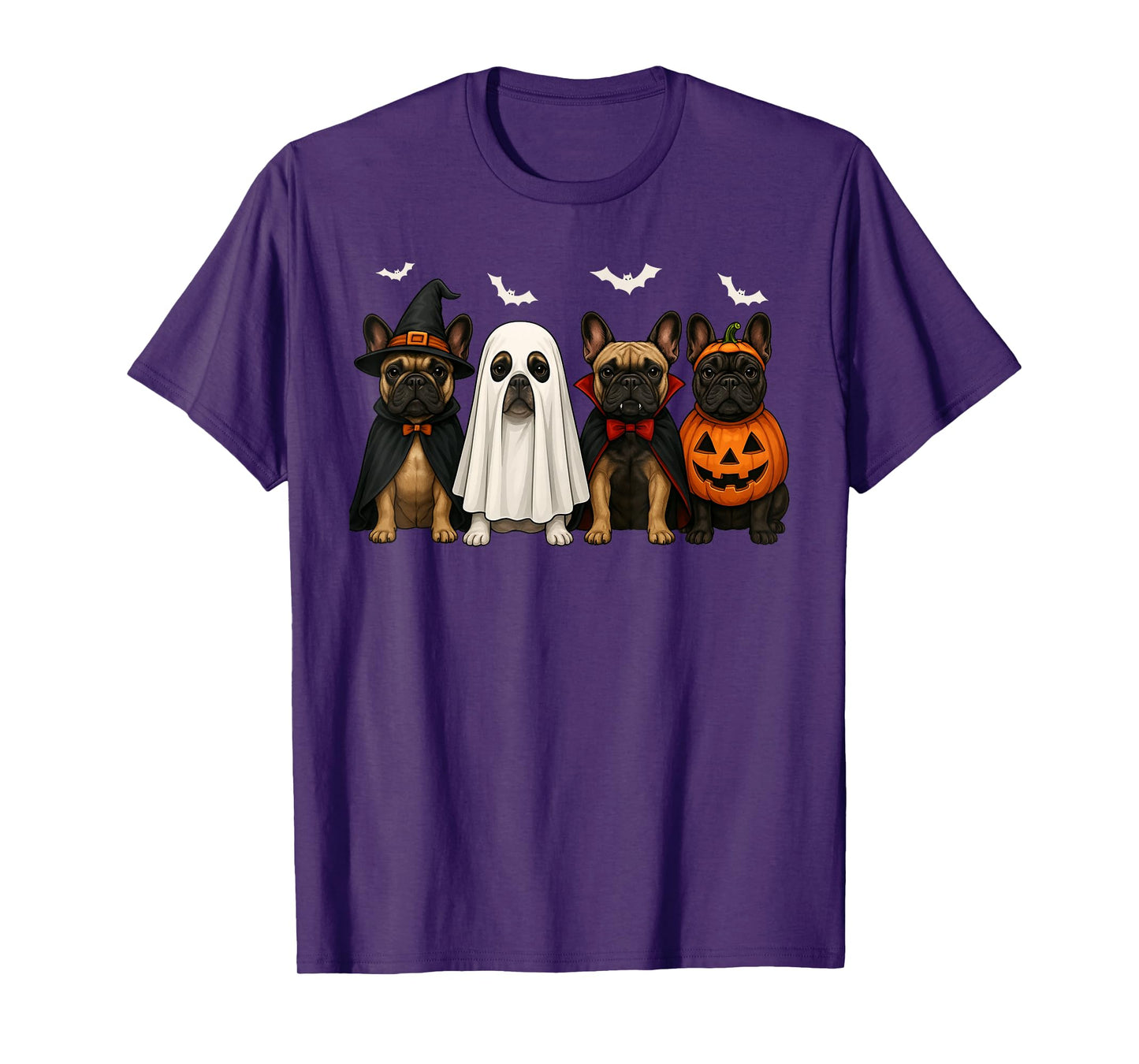 French Bulldog Ghost Dogs Halloween Costume Men Women Kids T-Shirt