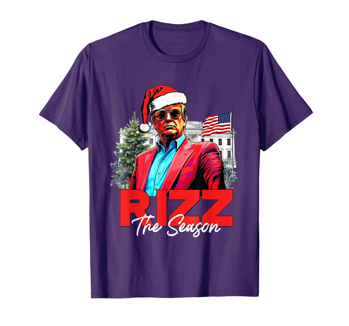 Funny Christmas Rizzmas Santa Xmas Rizz The Season Trump T-Shirt