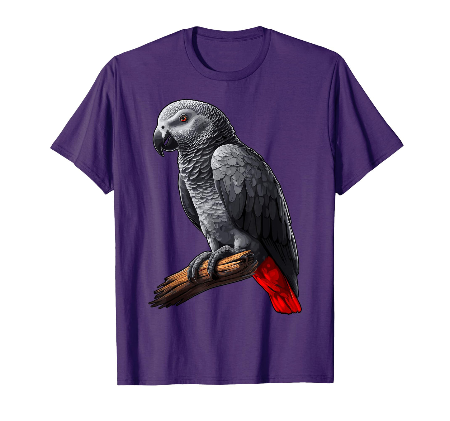 African Grey Parrot T-Shirt, Small, Black