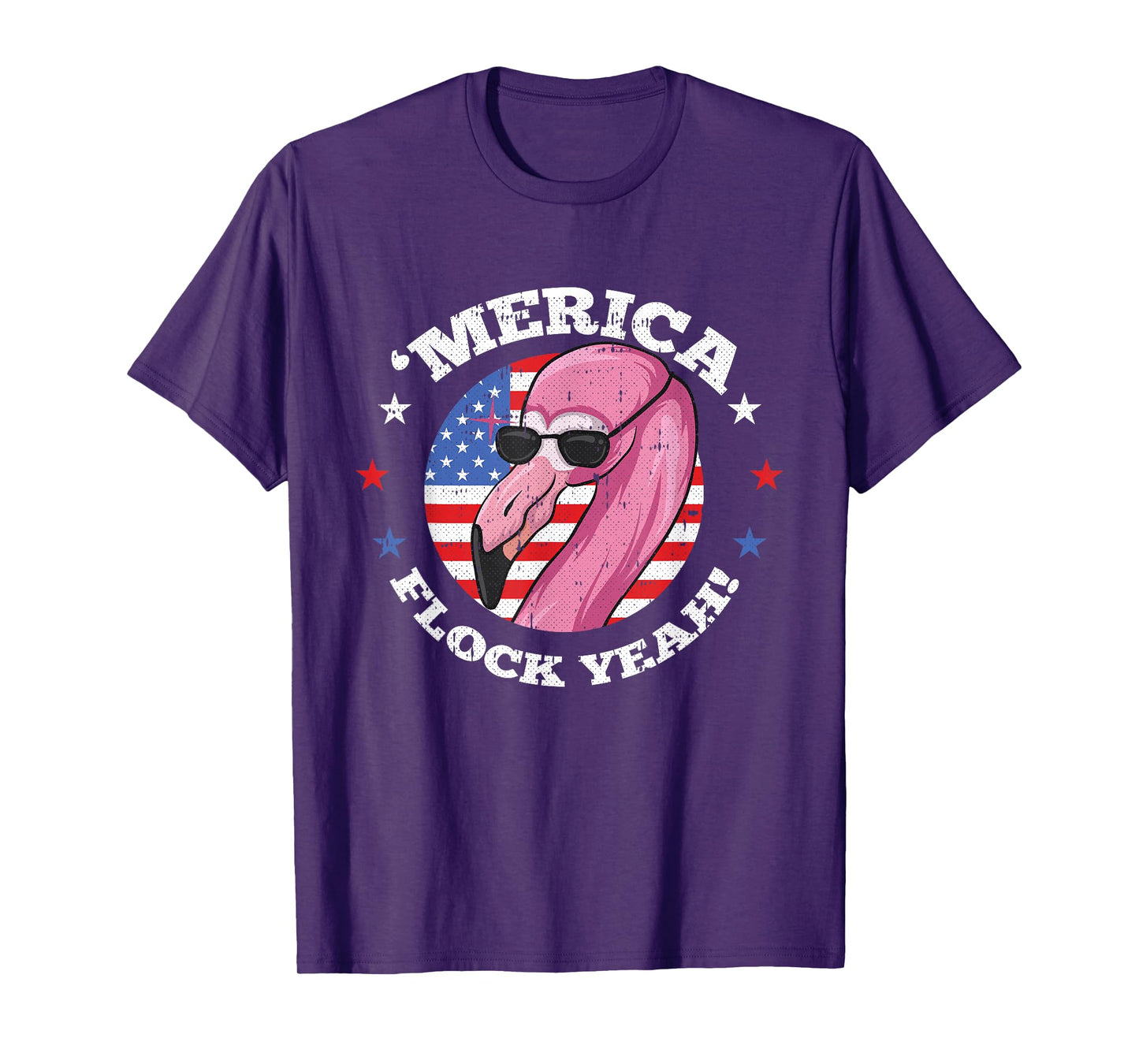 Merica 4th Of July Flamingo Flock Patriotic American Flag T-Shirt