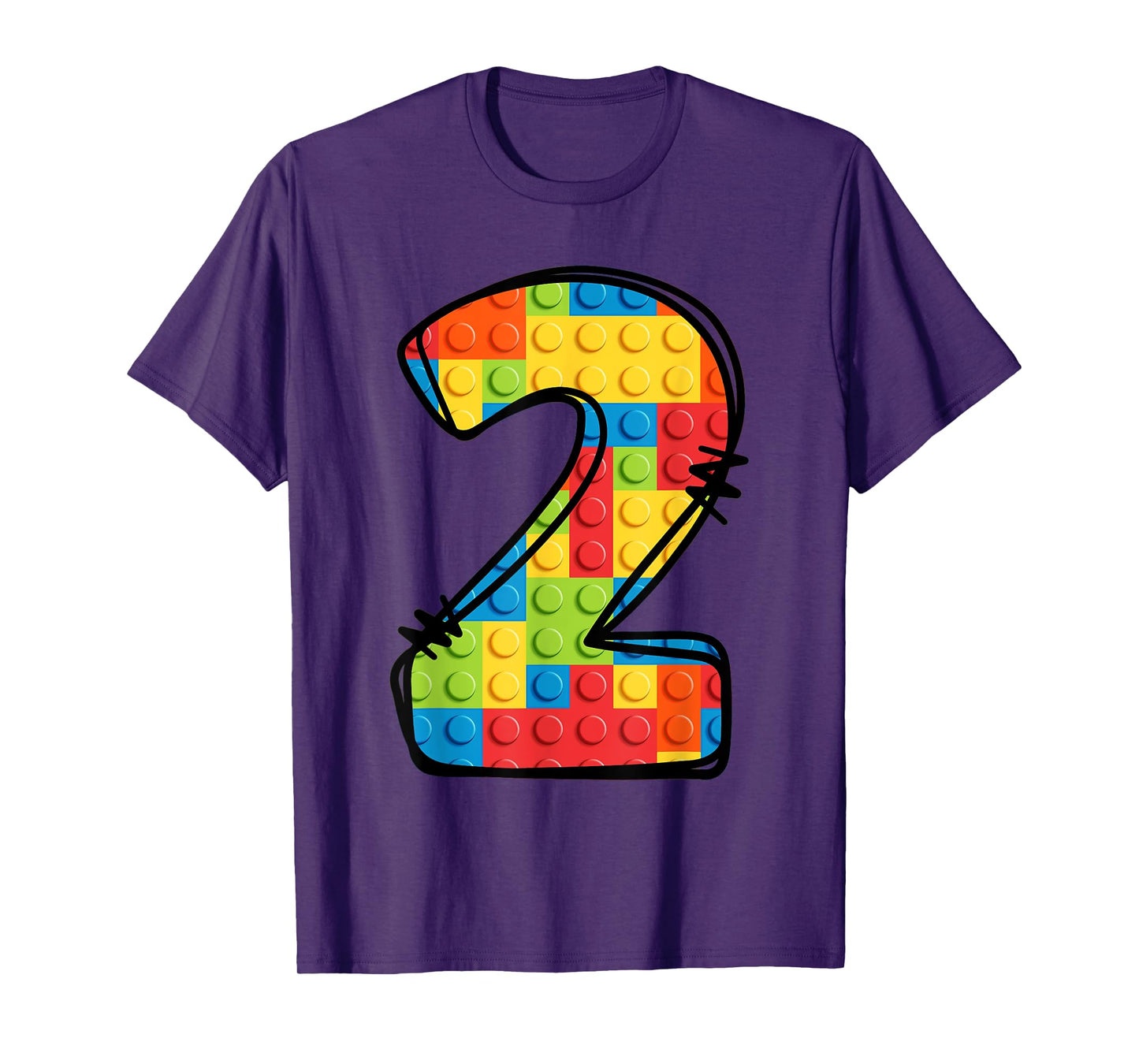 2 Year Old Blocks Building Master Builder 2nd Birthday T-Shirt