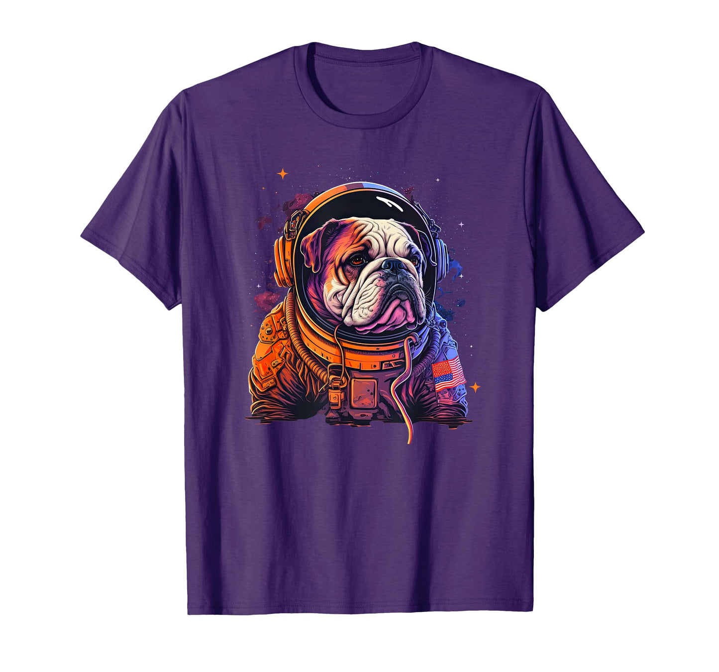 Funny Bulldog Dog Astronaut In the Space Men Women Kids T-Shirt