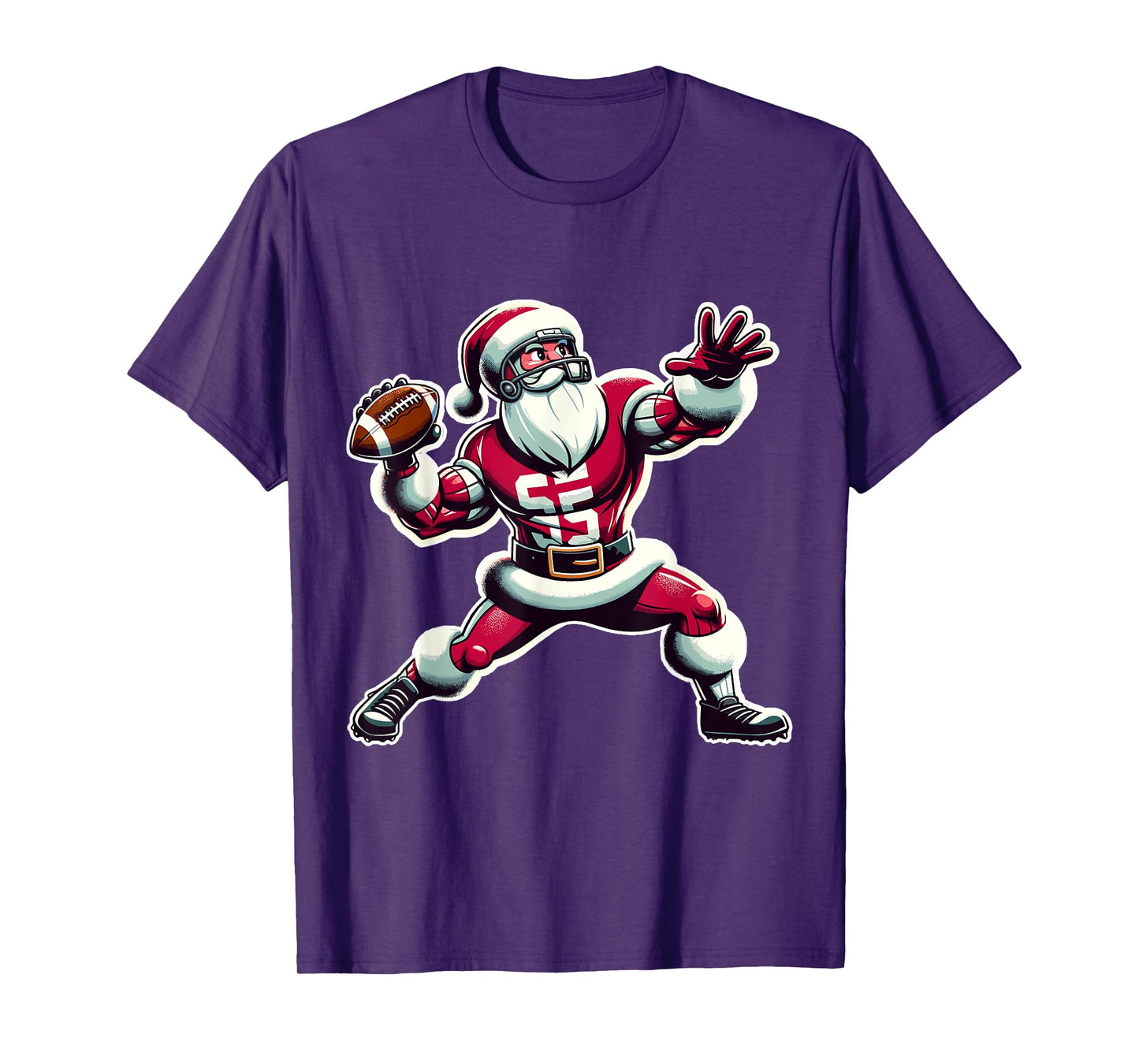 Christmas American Football Player Xmas For Men Boys PJ T-Shirt