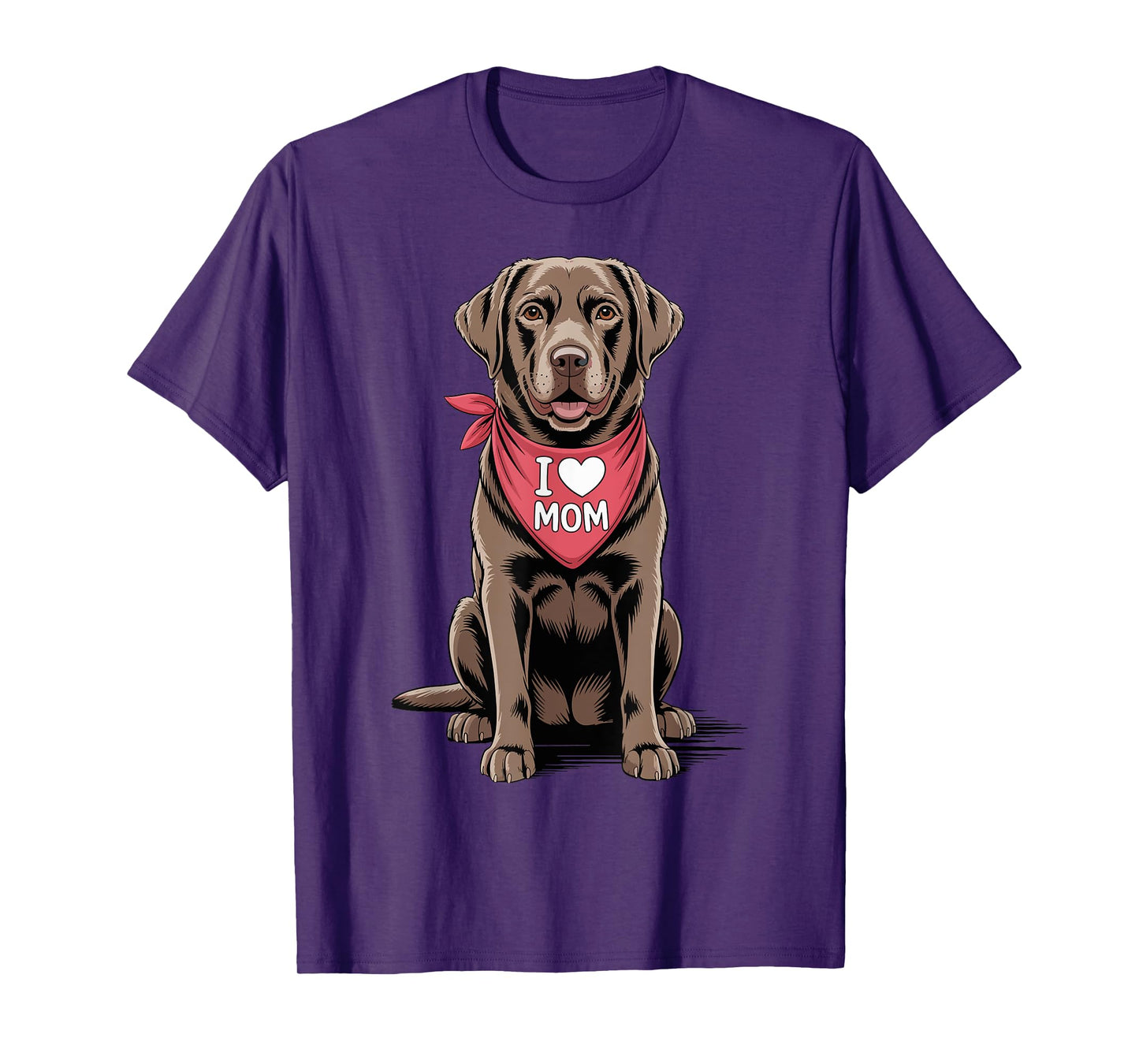 I Love Mom Chocolate Labrador Retriever Dog Mother's Day T-Shirt