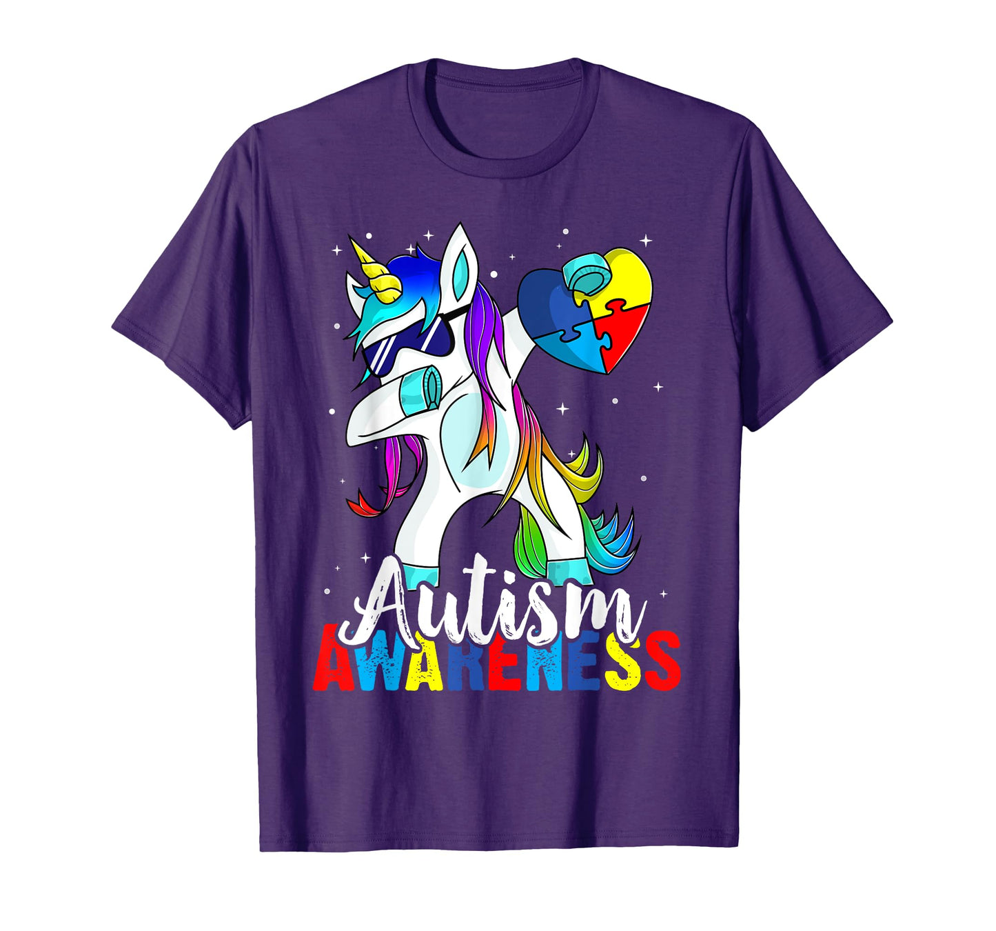 Dabbing Unicorn Autism Awareness Kids Girls Boys Be Kind Tee T-Shirt
