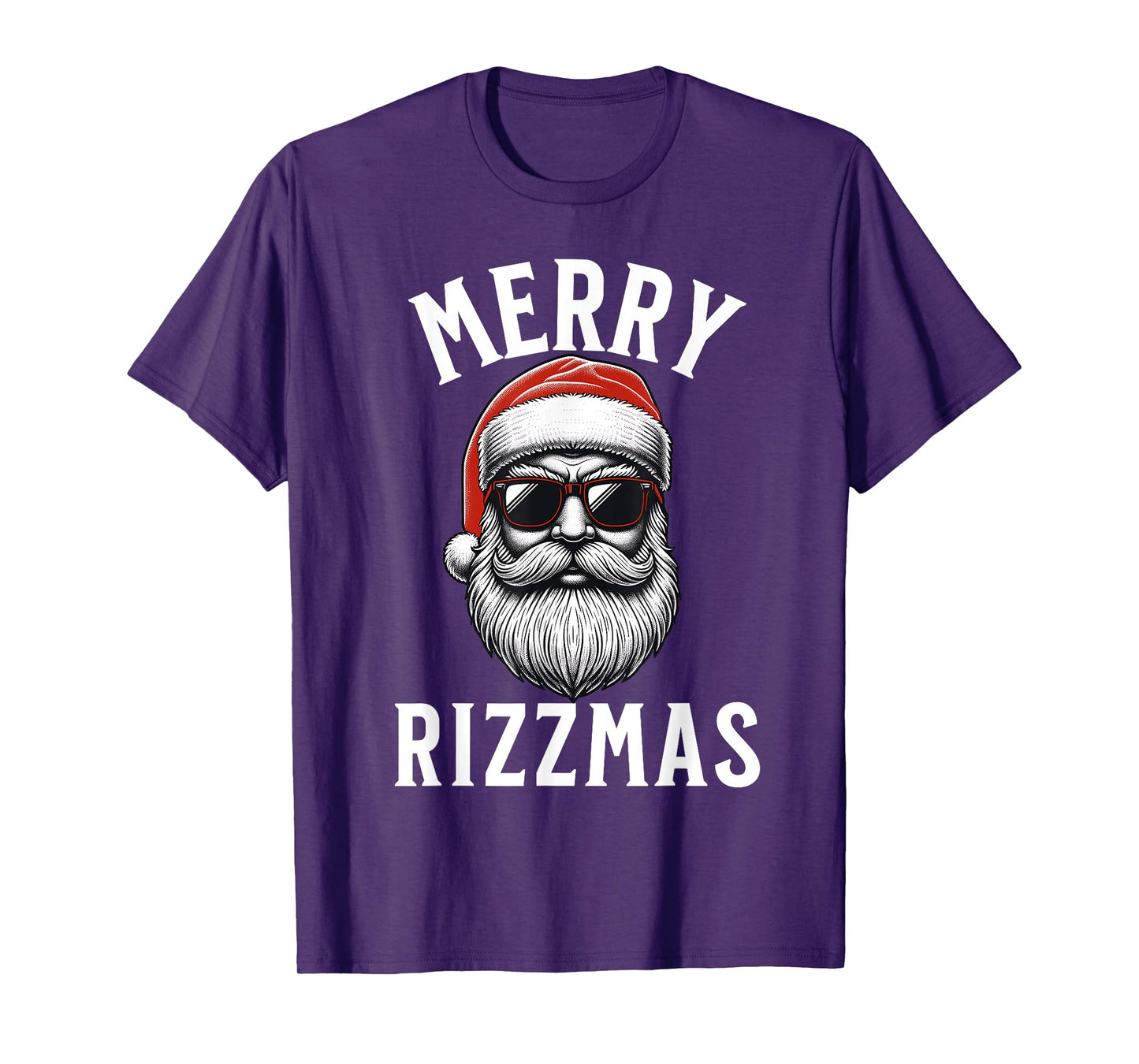 Merry Rizzmas Funny Christmas Teen Boys Kids Men Silly Santa T-Shirt