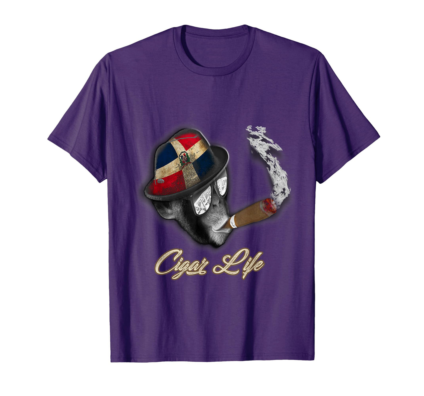 Dominican Flag Cigar Smoking monkey T-shirt