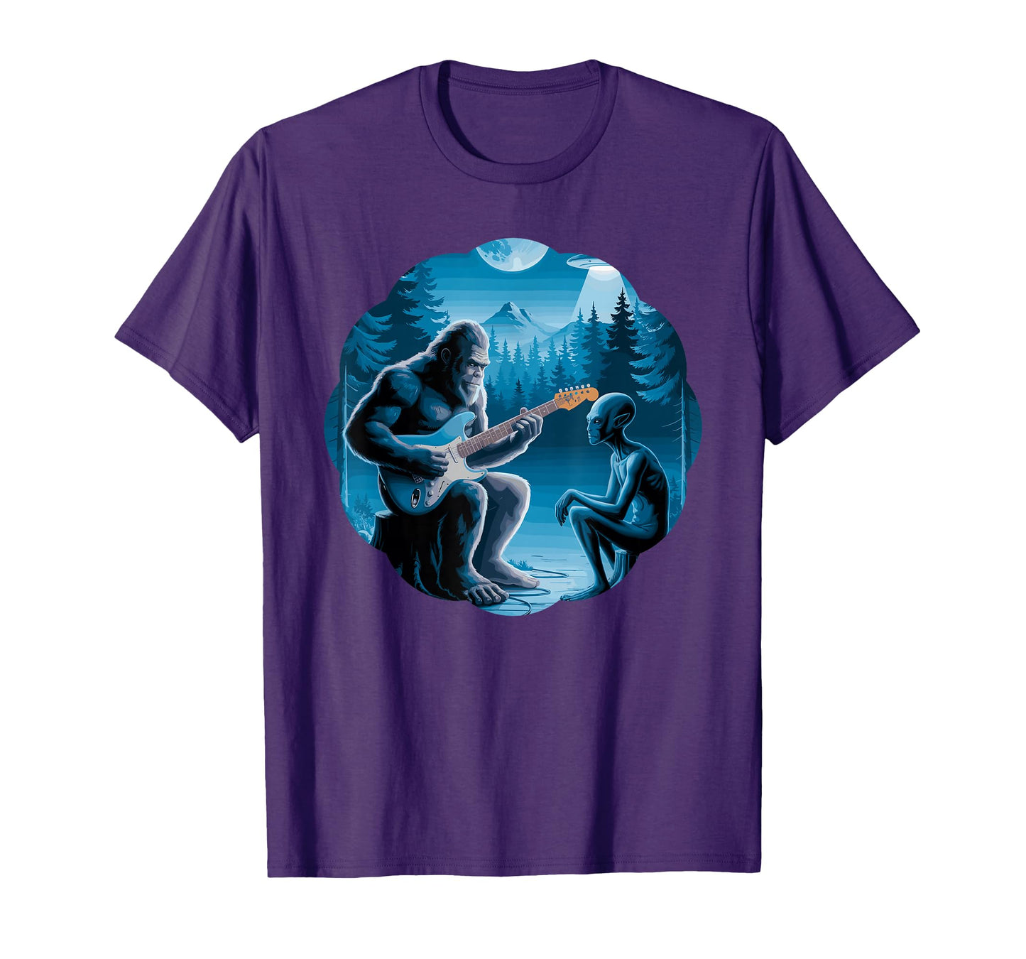 Alien & Bigfoot, Guitar & Guitar Lovers T-Shirt