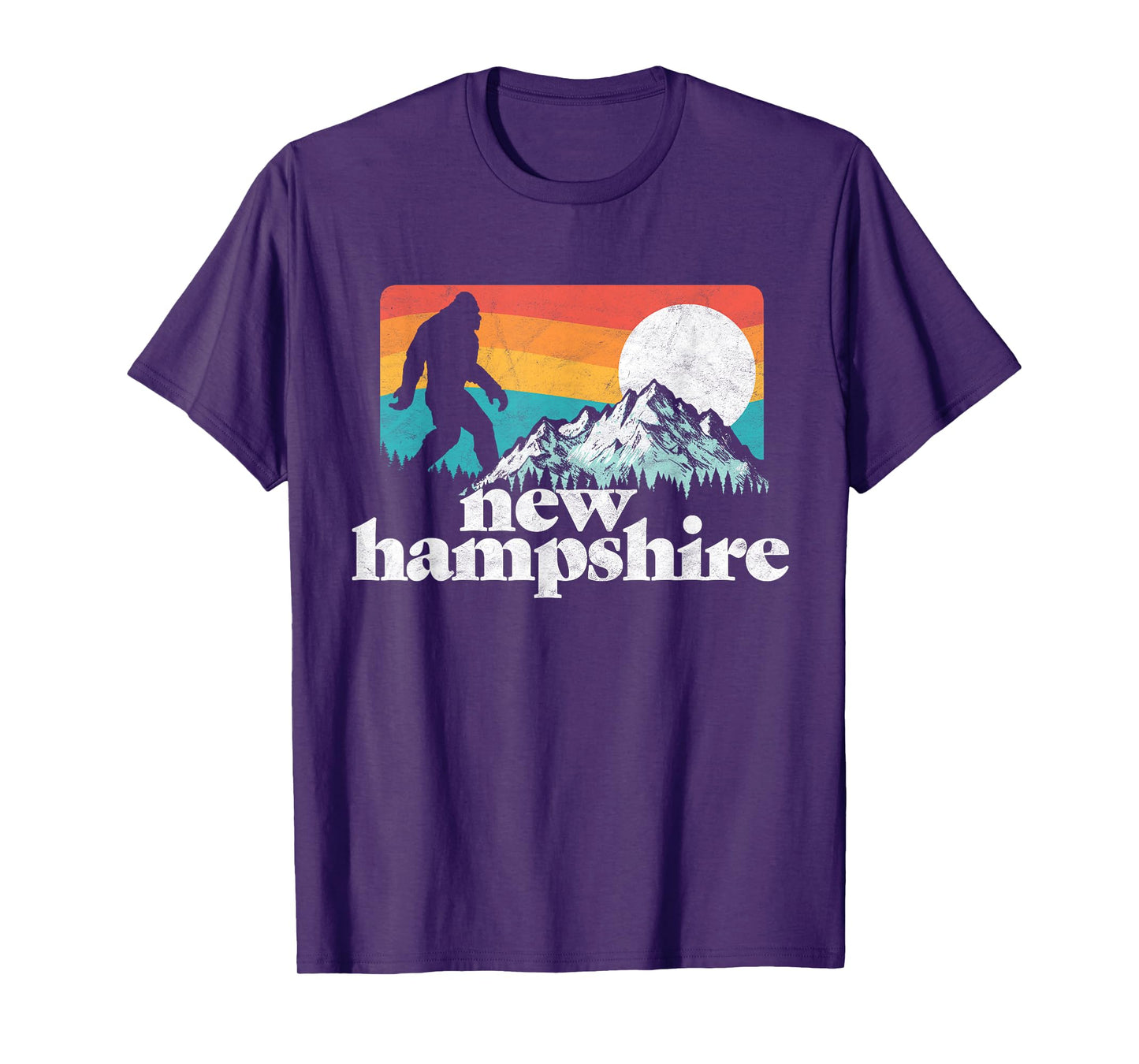 Retro New Hampshire Bigfoot Mountains T-Shirt