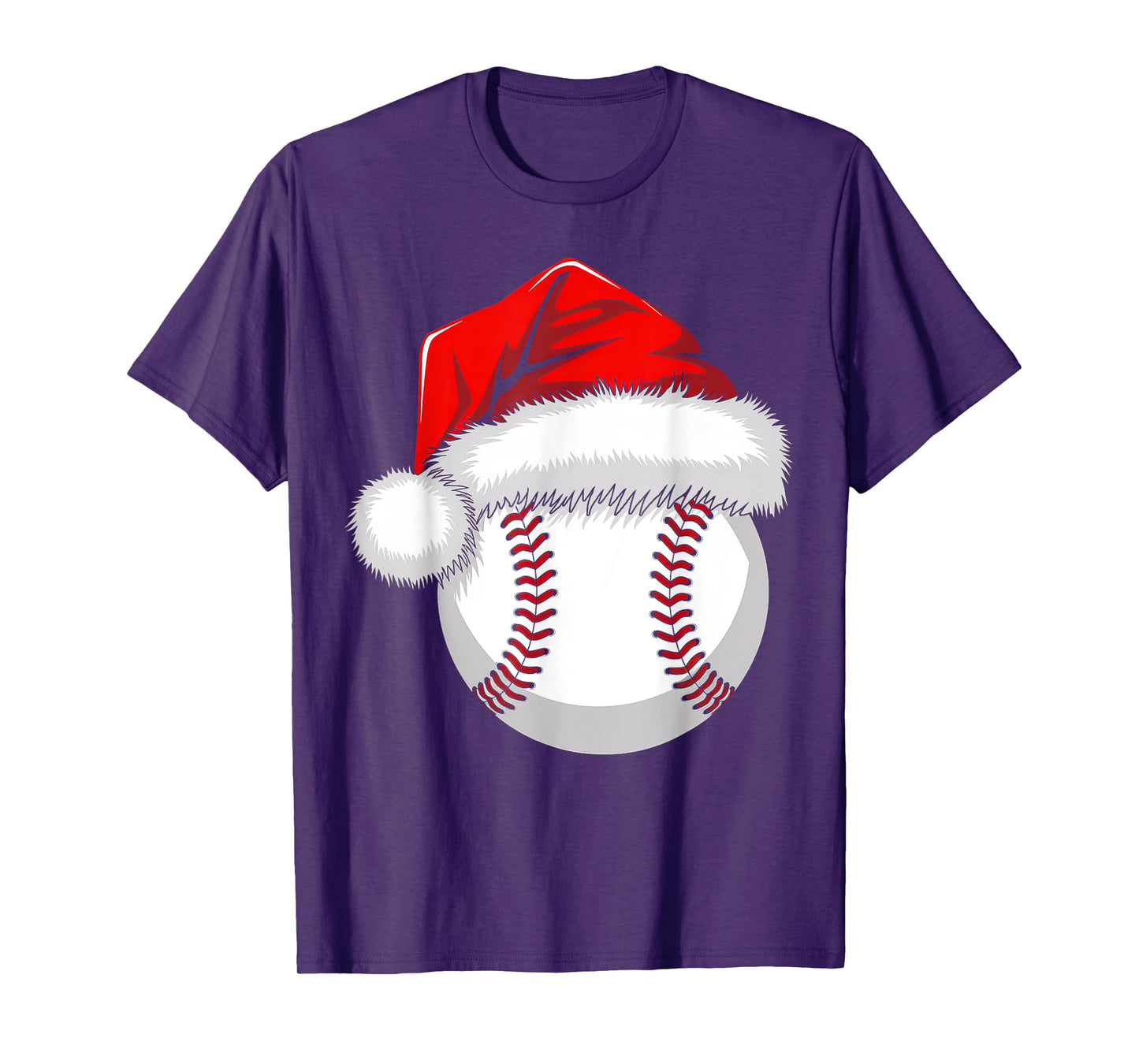Funny Santa Hat Xmas Sport Lover Christmas Baseball Player T-Shirt