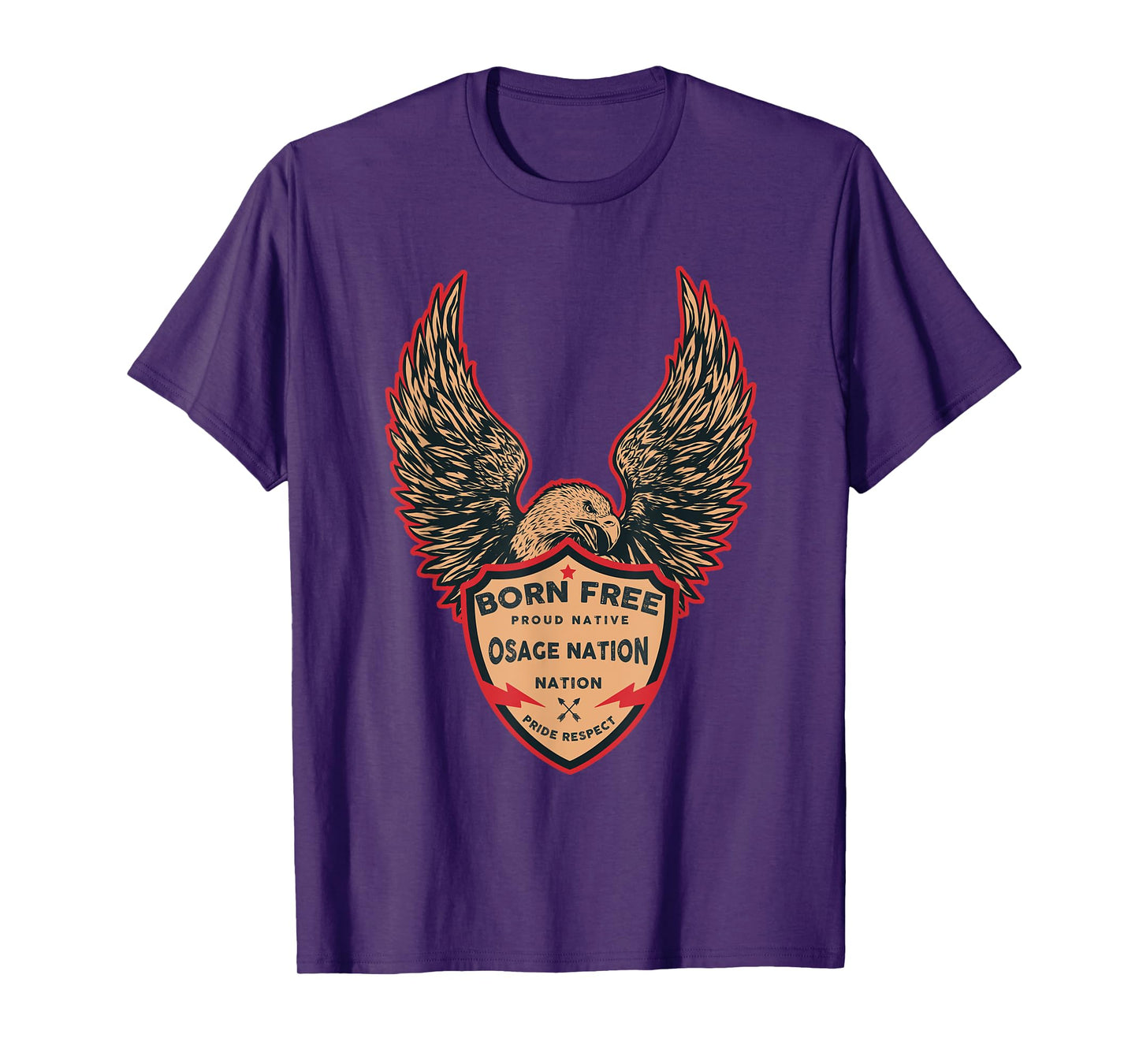 Osage Nation Native American Indian Born Freedom Eagle T-Shirt