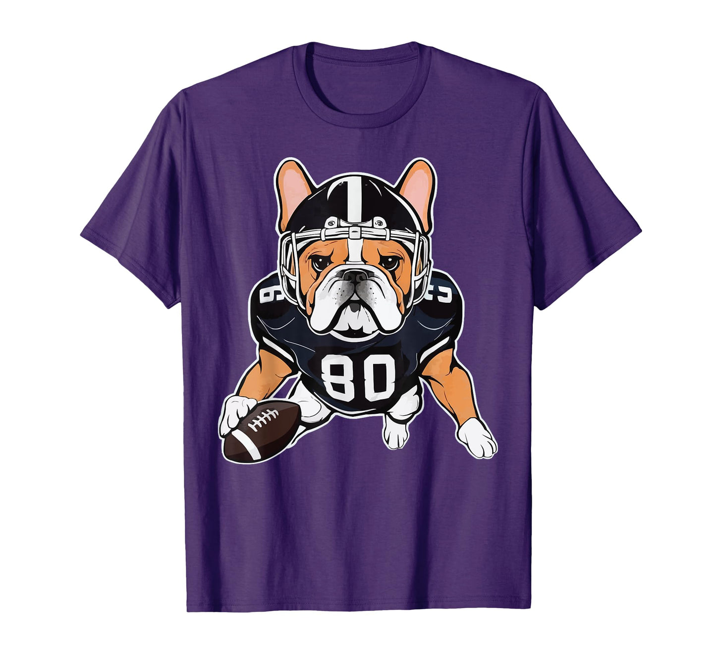 Funny Dog Lover French Bulldog American Football Player T-Shirt